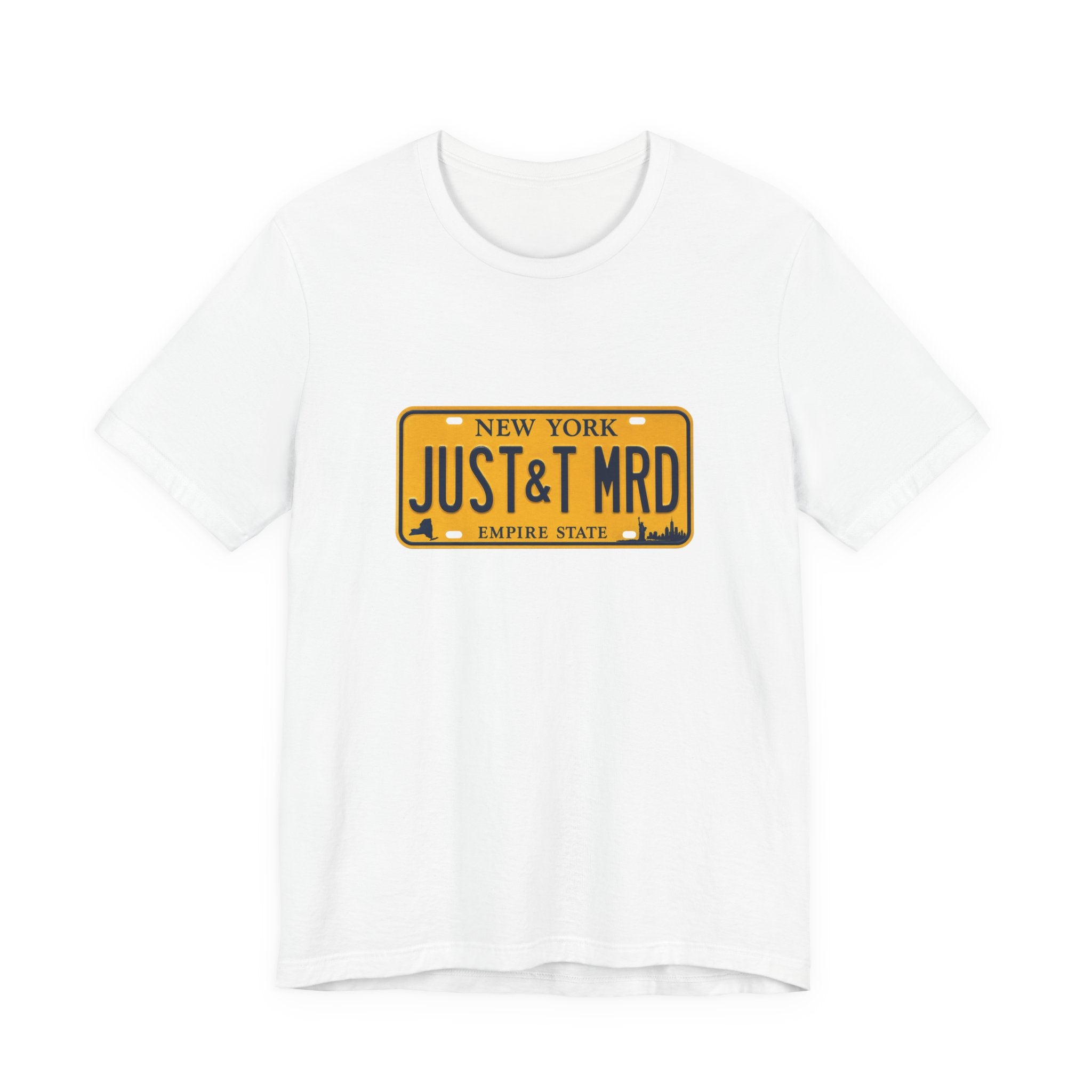 New York 'JUST&T MRD' License Plate T-Shirt — Vintage Empire State Graphic Tee