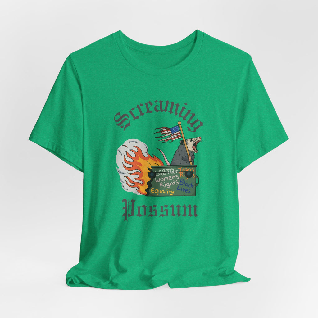 DEI Ride or Die - Screaming Possum Dumpster Fire Ride T-Shirt