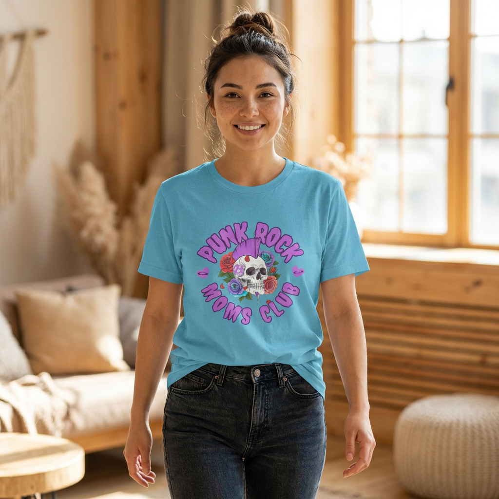 Punk Rock Moms Club — Skull & Roses Bella + Canvas T-Shirt