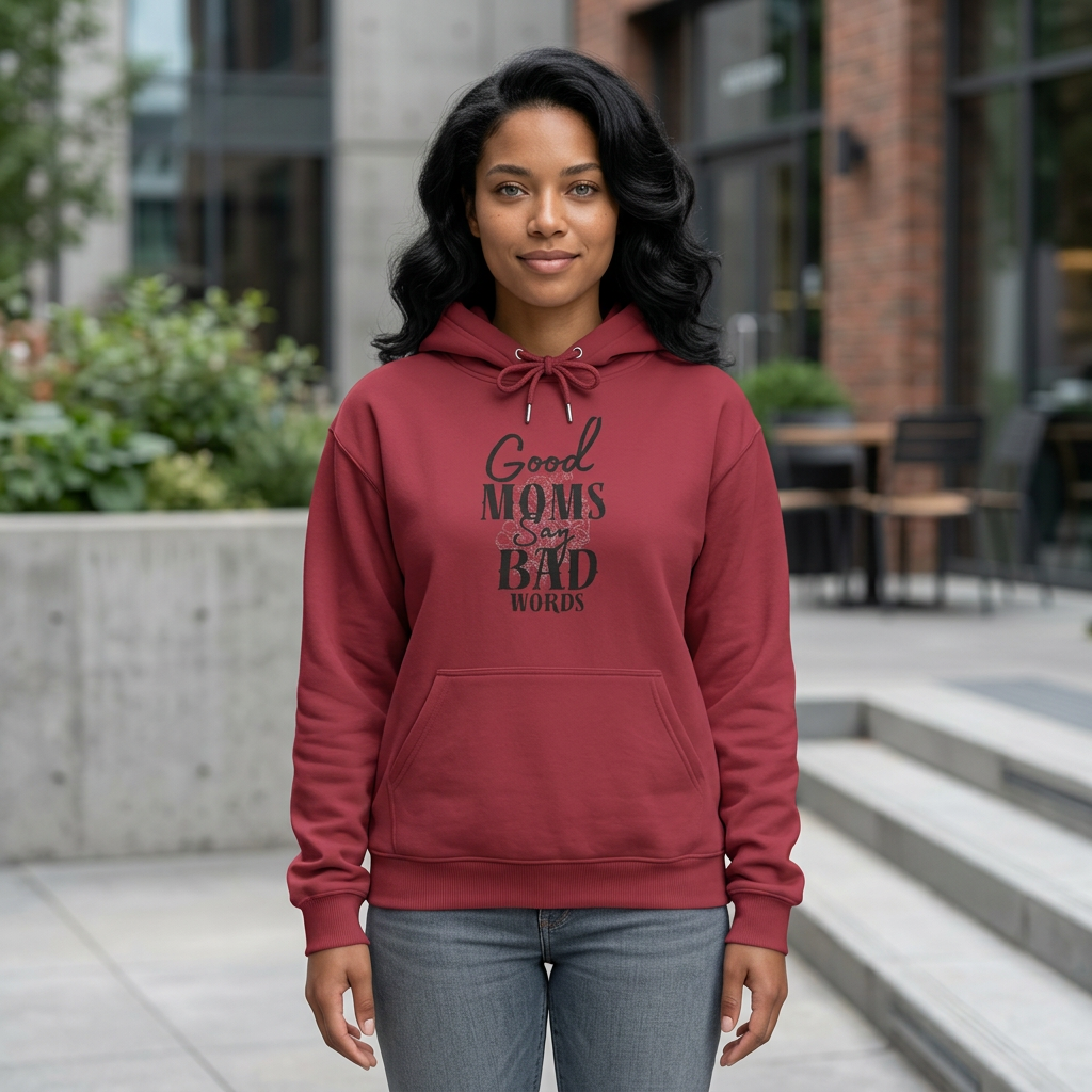 Good Moms Say Bad Words NUBLEND Hooded Pullover Swatshirt