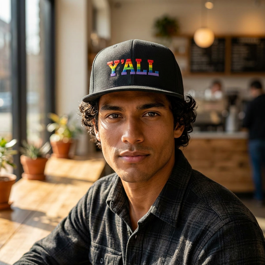 Rainbow "Y'ALL" Pride Flat Bill Snapback Hat