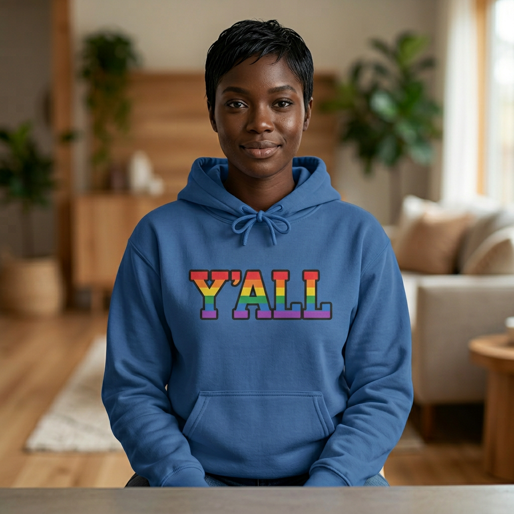 Y'ALL Rainbow Pride JERZEES Pullover Hoodie