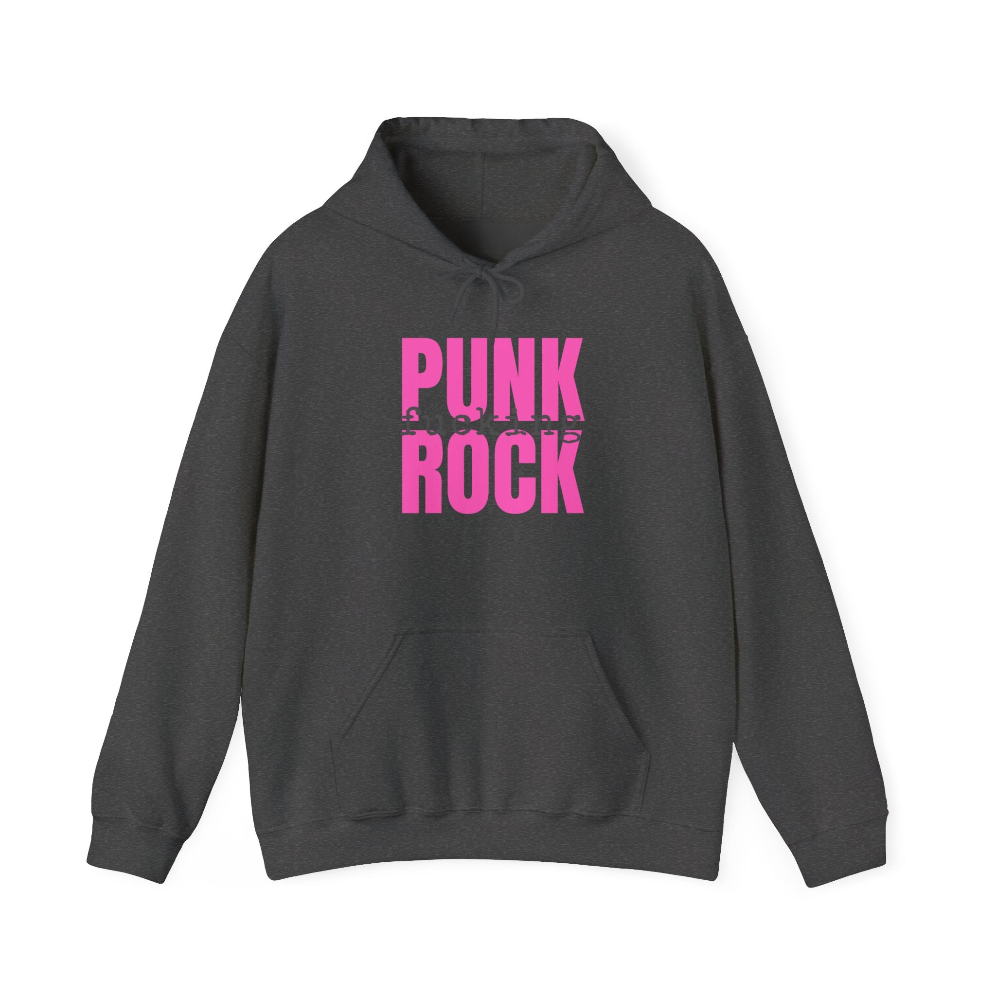 Pink Rock Hoodie — Bold Pink 'PUNK ROCK' Graphic Sweatshirt