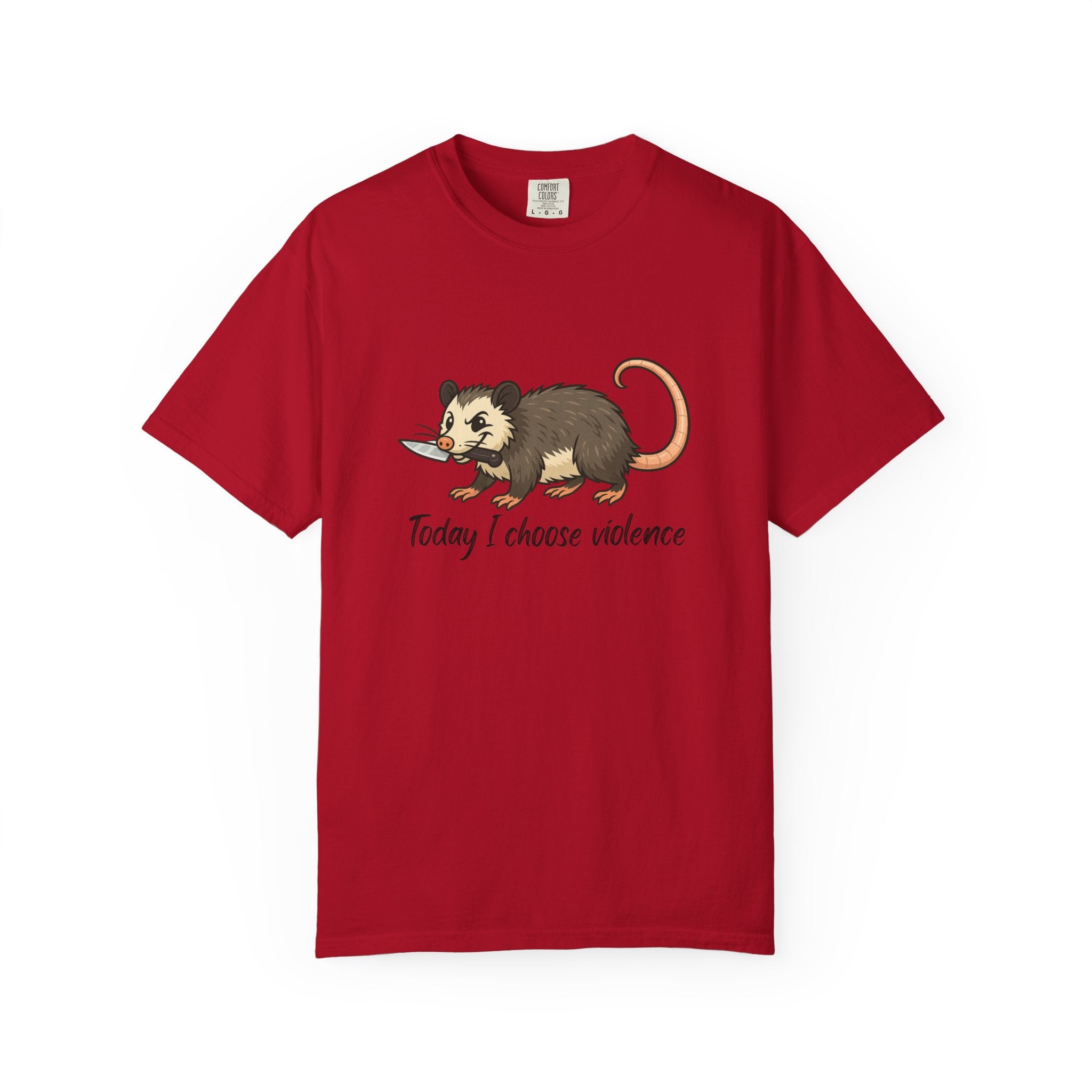 Possum Graphic Tee - "Today I Choose Violence" Funny Wildlife T-Shirt