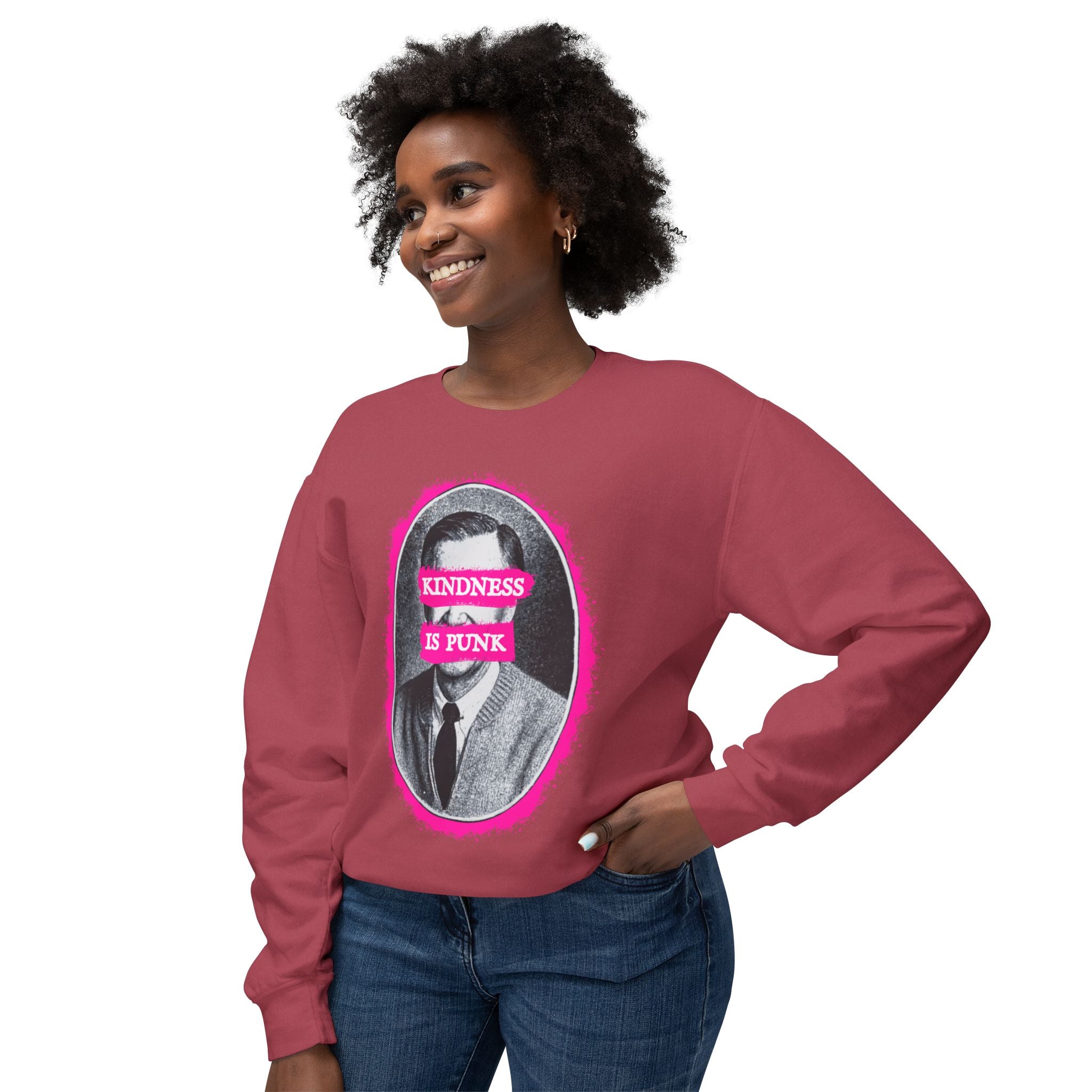 Mr Roger's "Kindness Is Punk" Comfort Colors Crewneck Sweatshirt — Lightweight