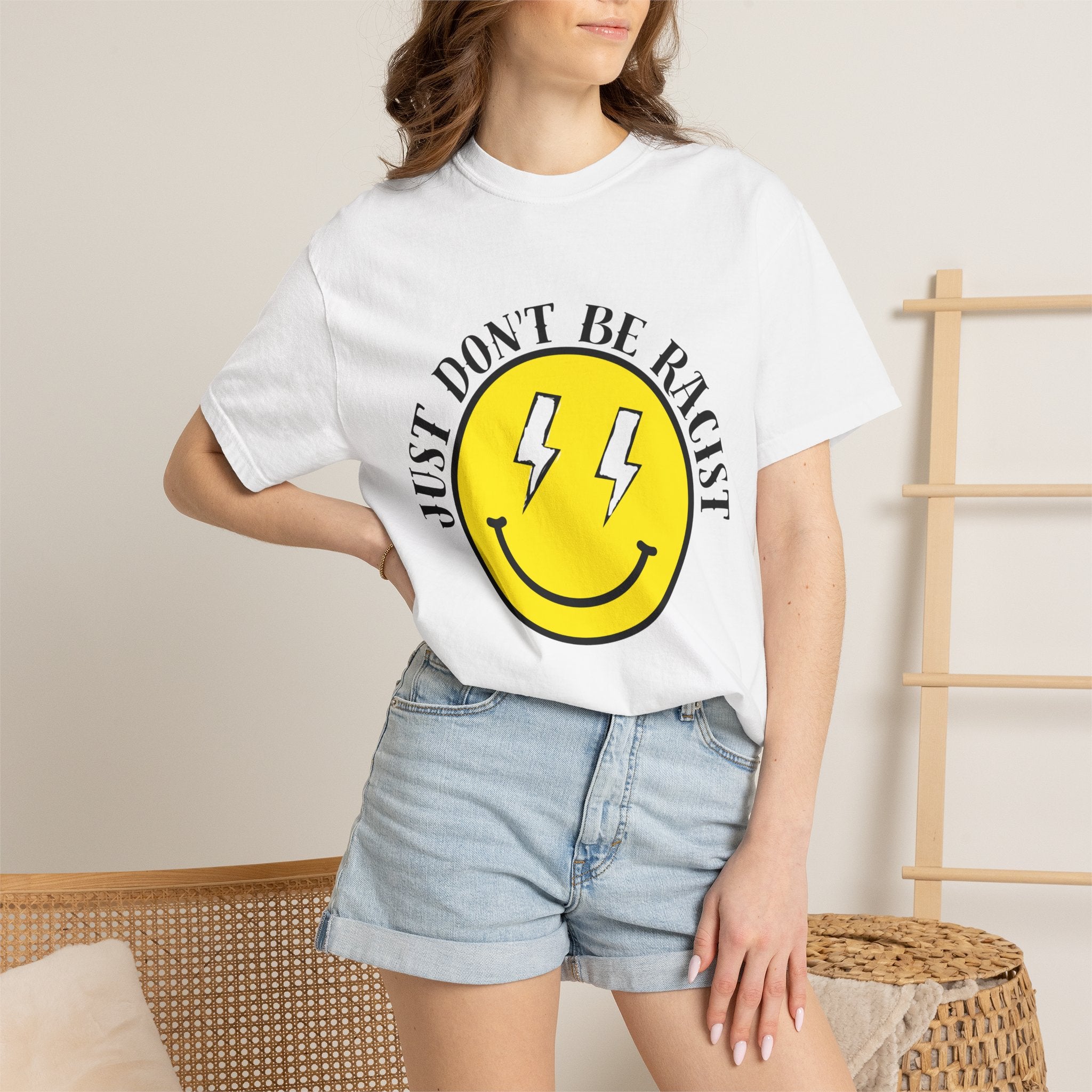 Just Don't Be Racist Smiley Comfort Colors T-Shirt