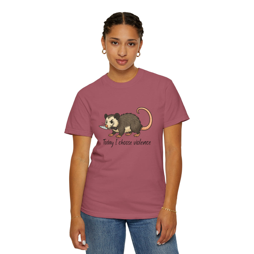 Possum Graphic Tee - "Today I Choose Violence" Funny Wildlife T-Shirt