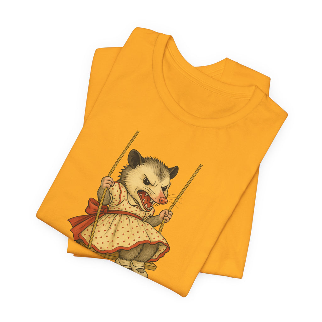Graphic Tee — Vintage style Possum on Swing with "Do I look like a fucking people person?"