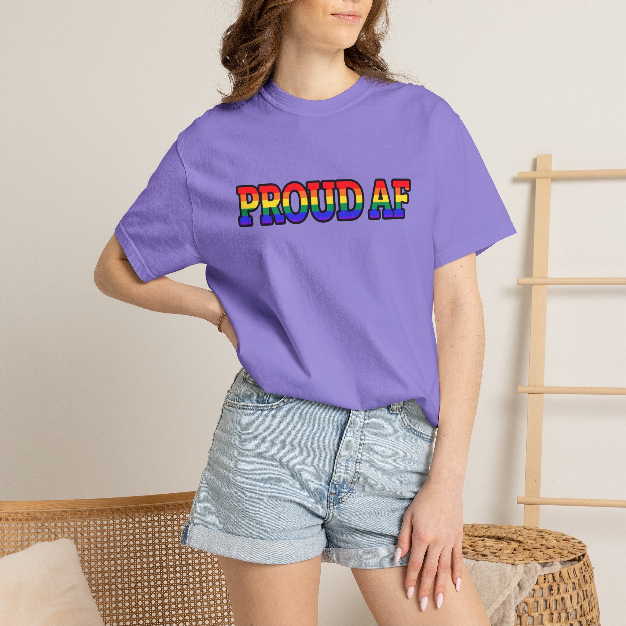 Proud AF Rainbow Pride Comfort Colors T-Shirt