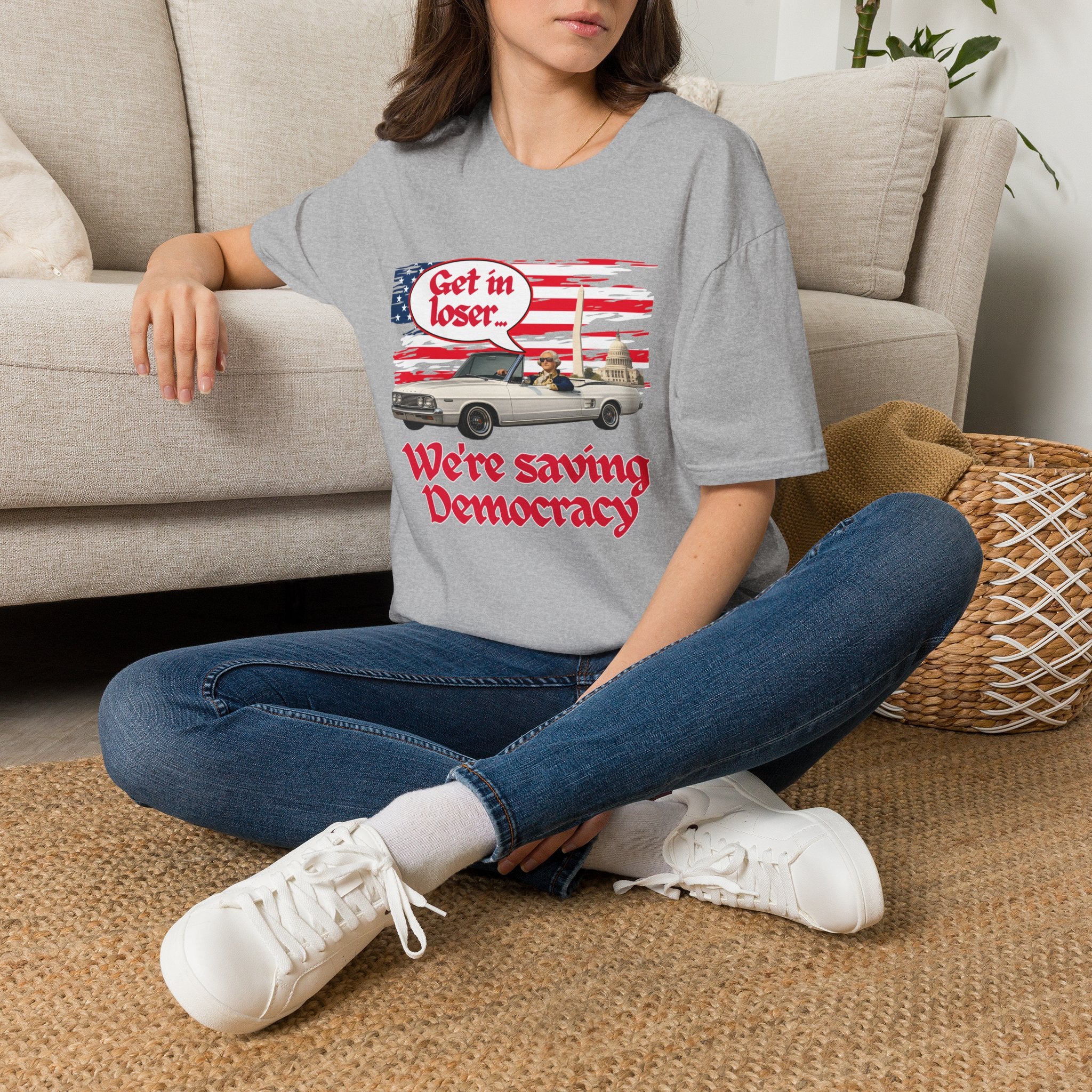 Get In Loser, We're Saving Democracy Unisex Softstyle T-Shirt