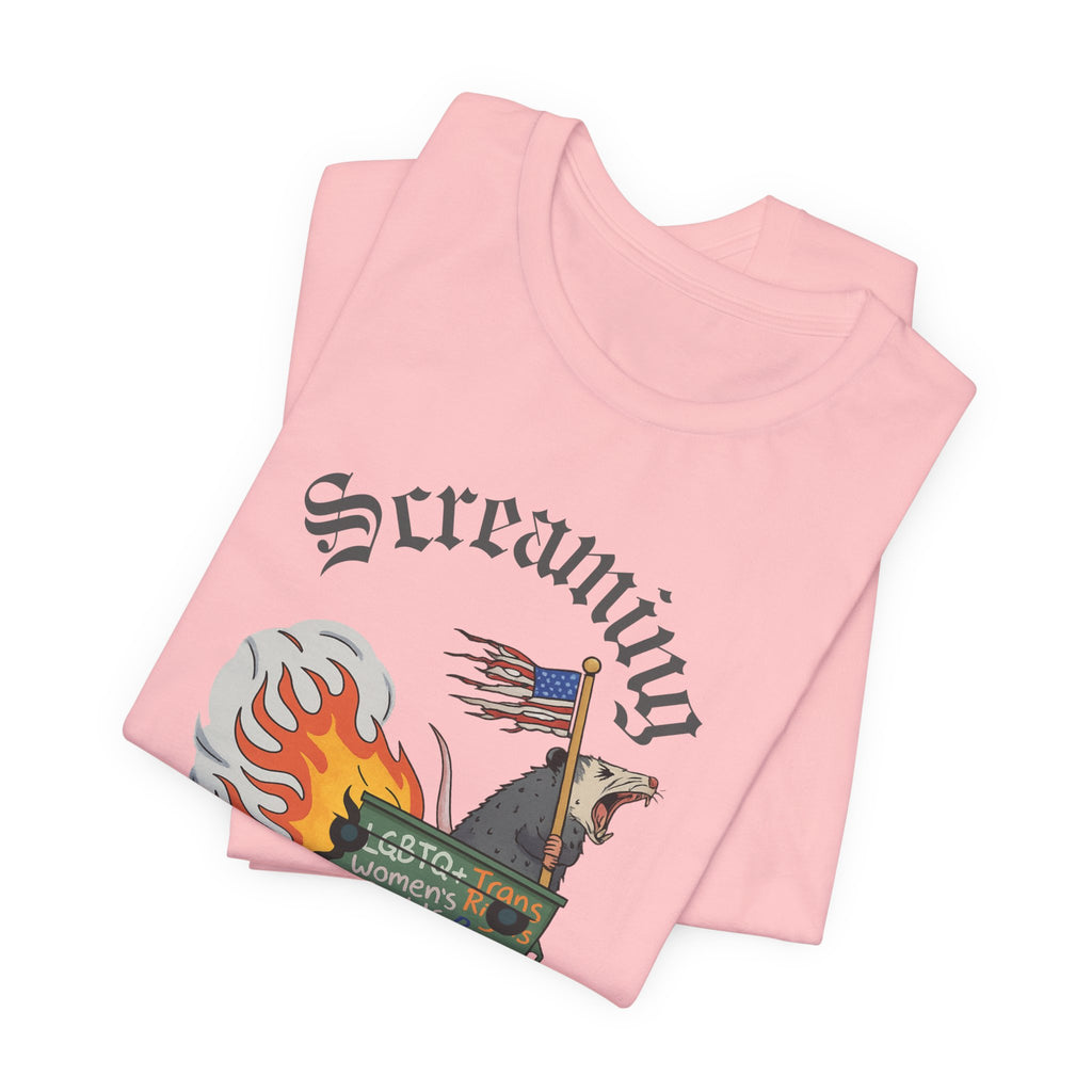 DEI Ride or Die - Screaming Possum Dumpster Fire Ride T-Shirt