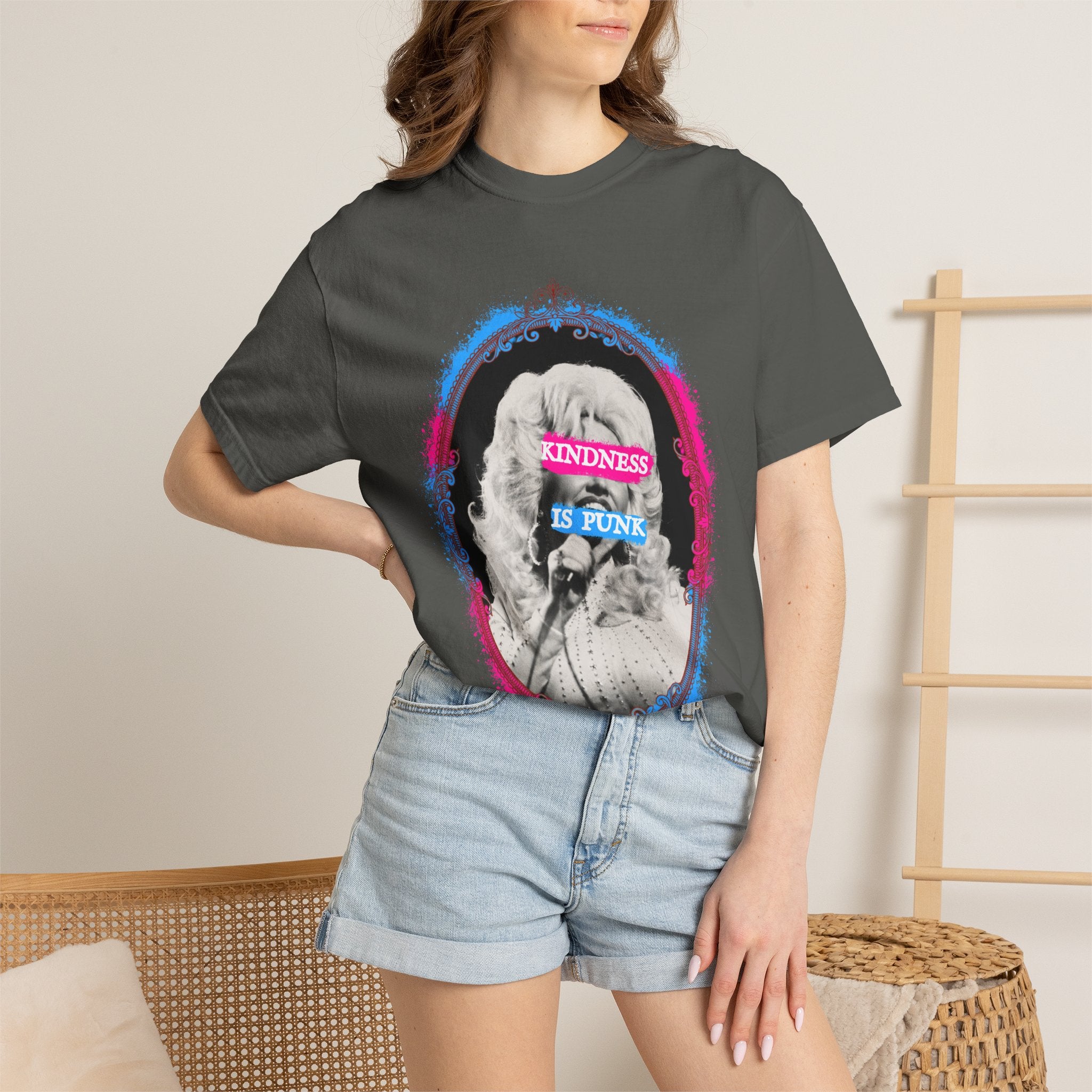 Kindness Is Punk Dolly Comfort Colors T-ShirtT-Shirt — Retro Punk Graphic Tee