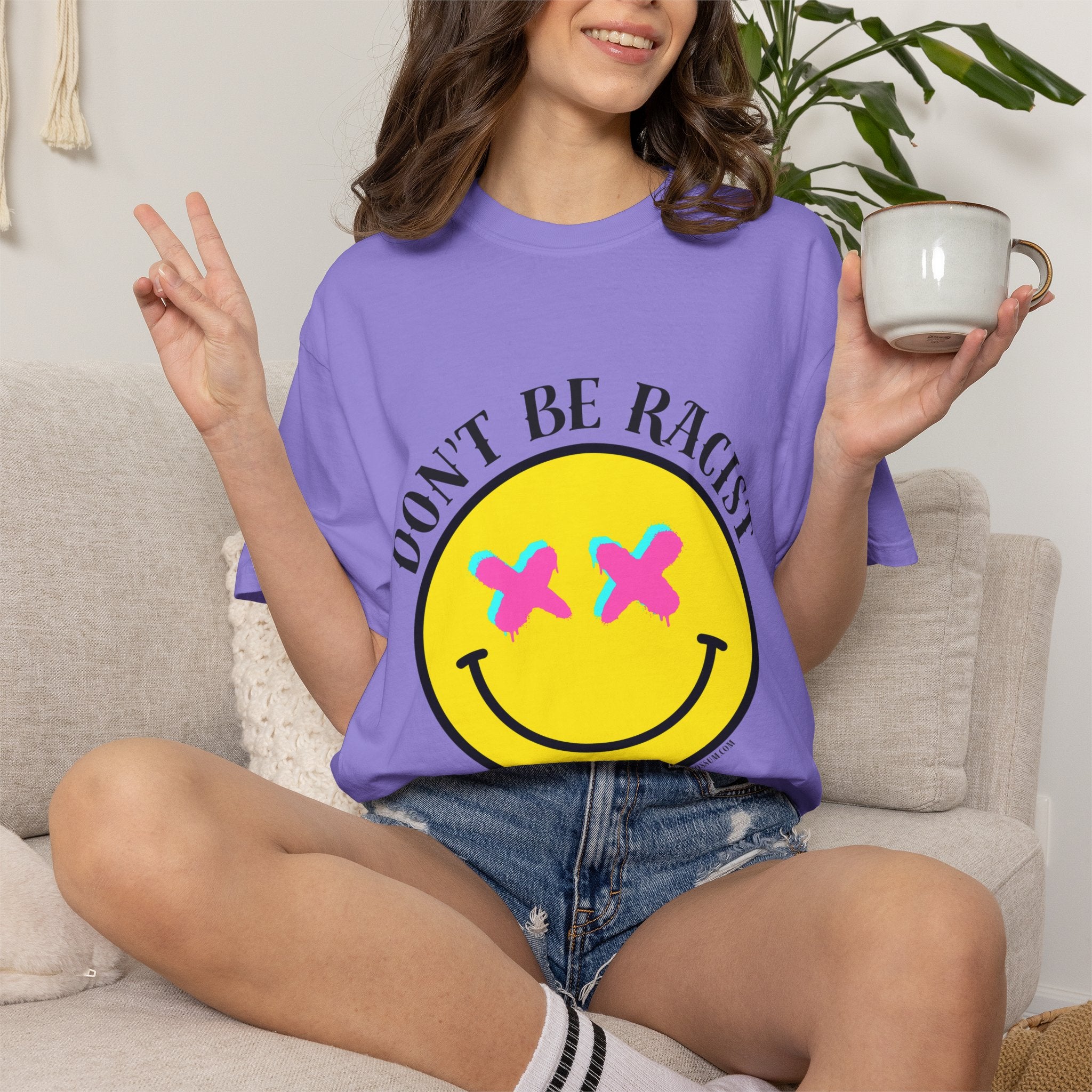Don't Be Racist Mr. Smiley Comfort Colors T-Shirt