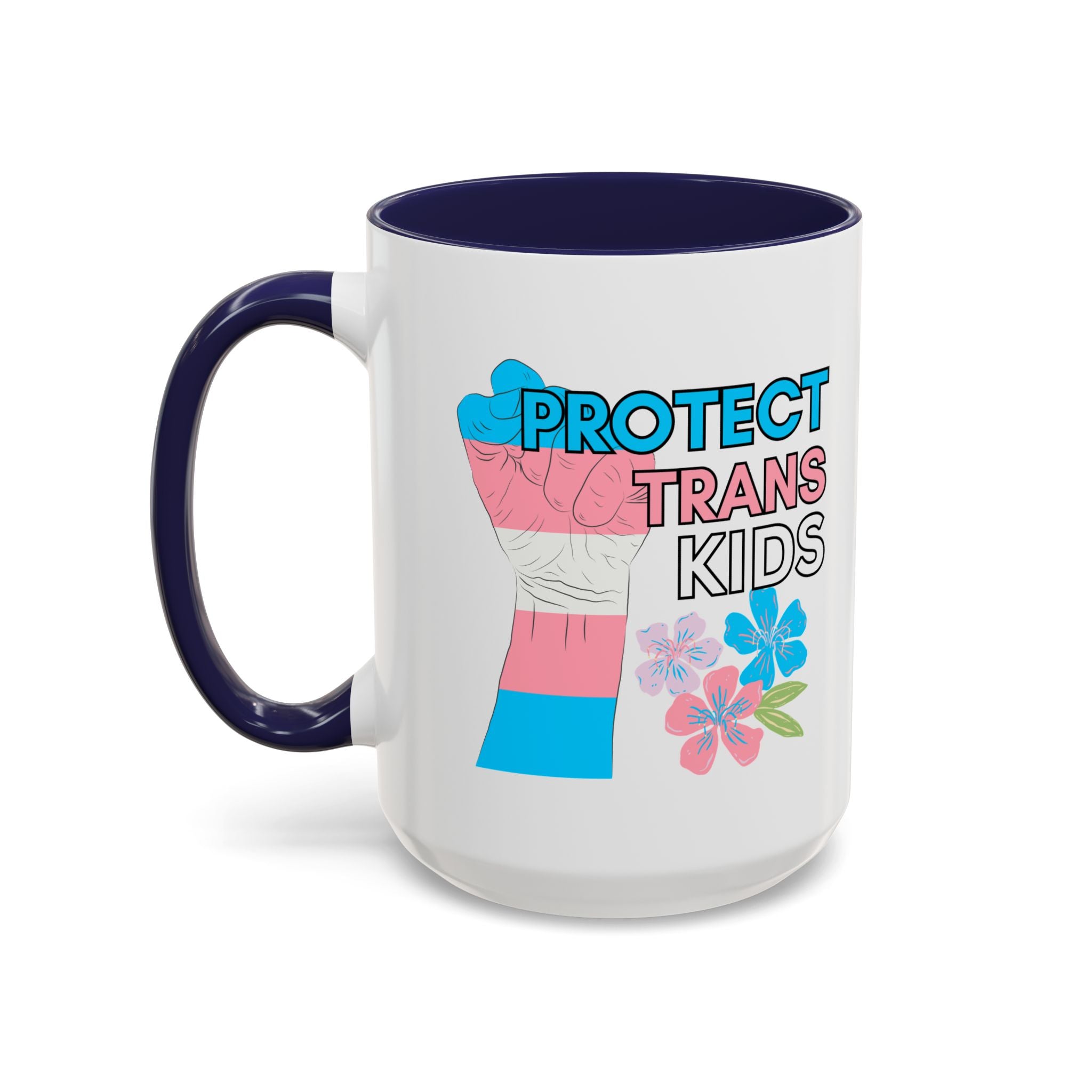 Protect Trans Kids Mug, LGBTQ pride ceramic cup, Support gender diverse children, Hot Chocolate tea coffee mug