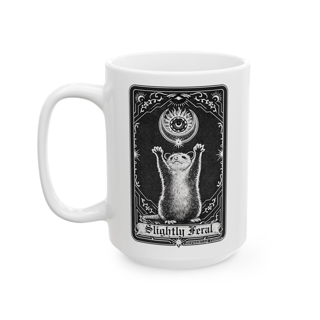 Slightly Feral Tarot Card Ceramic Mug (11oz, 15oz)
