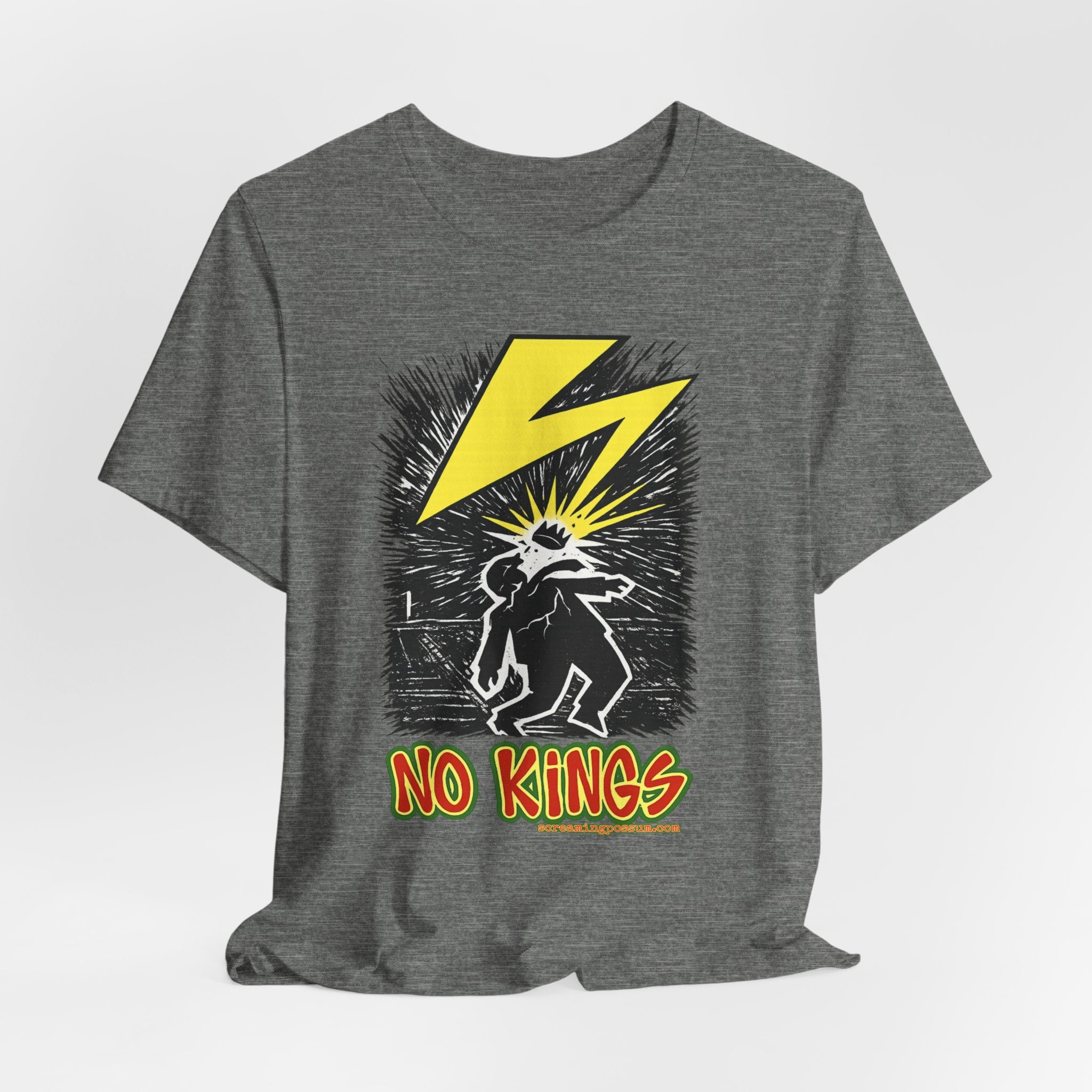 No Kings Lightning Bolt Bella + Canvas T-Shirt