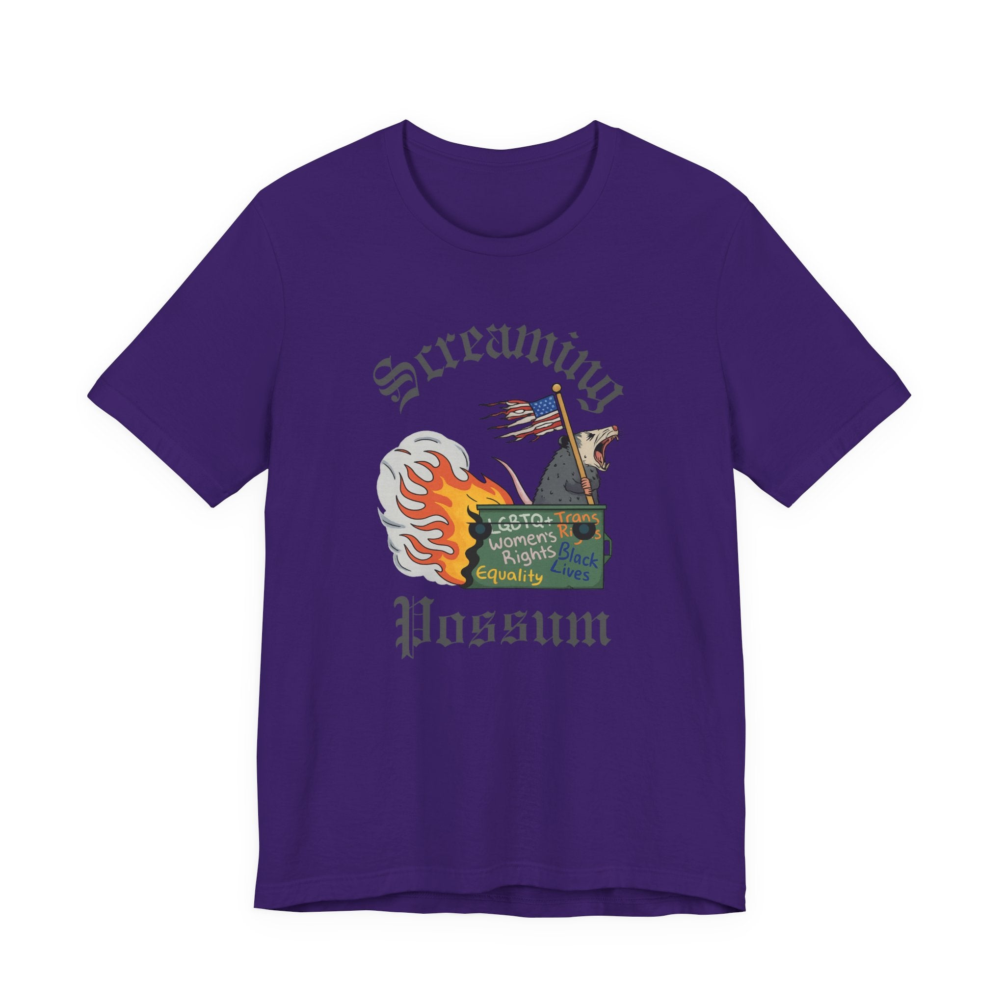 DEI Ride or Die - Screaming Possum Dumpster Fire Ride T-Shirt