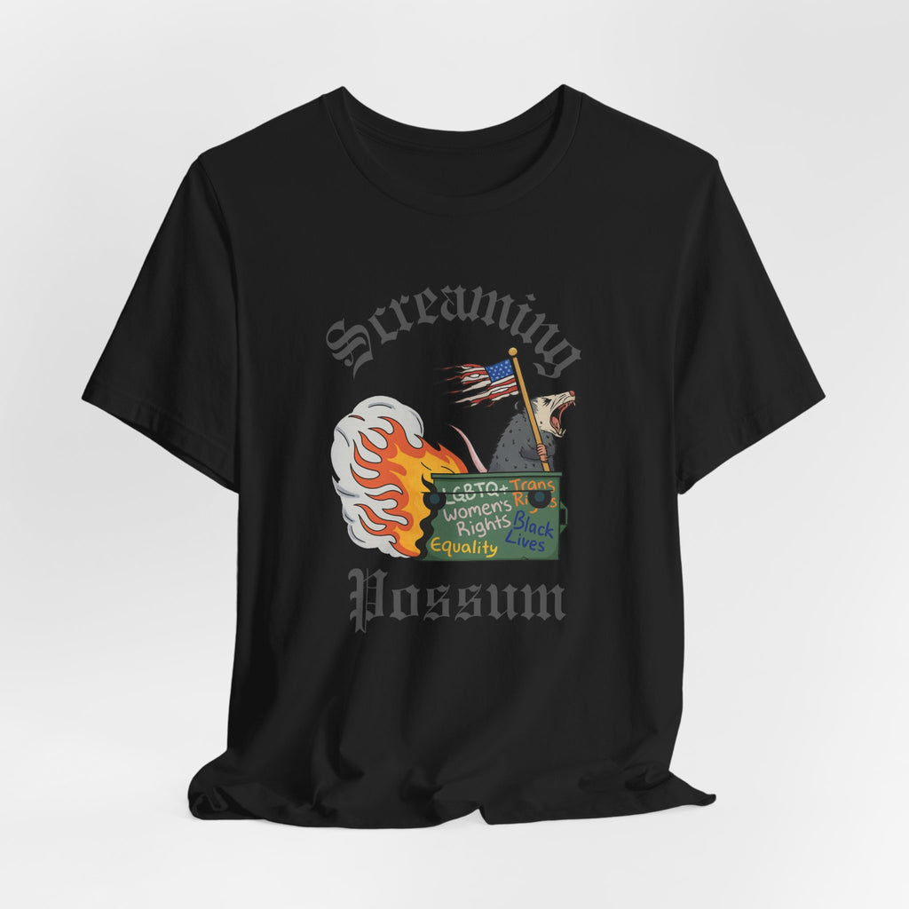 DEI Ride or Die - Screaming Possum Dumpster Fire Ride T-Shirt