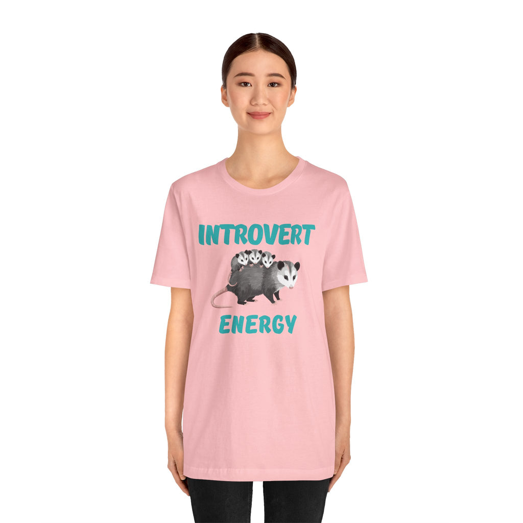 Introvert Energy T-Shirt — Cute Opossum Graphic Tee from Screaming Possum