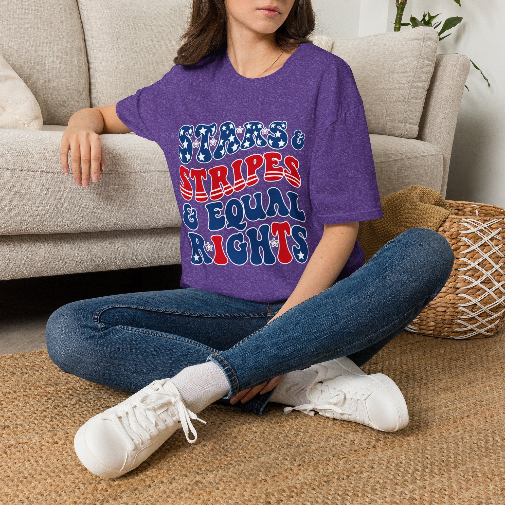 Stars & Stripes & Equal Rights Patriotic Gildan T‐Shirt