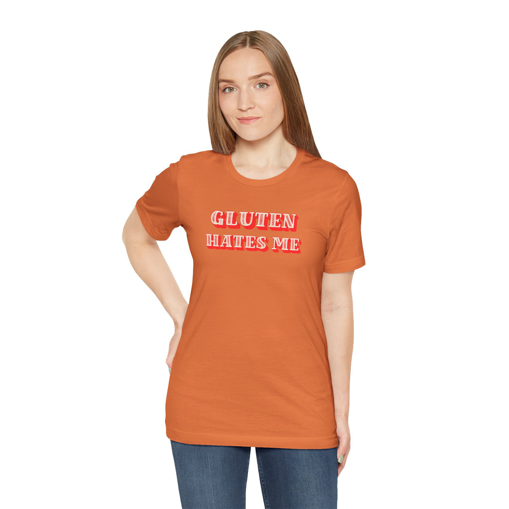 Gluten Hates Me Tee — Funny Celiac/Gluten-Free Shirt