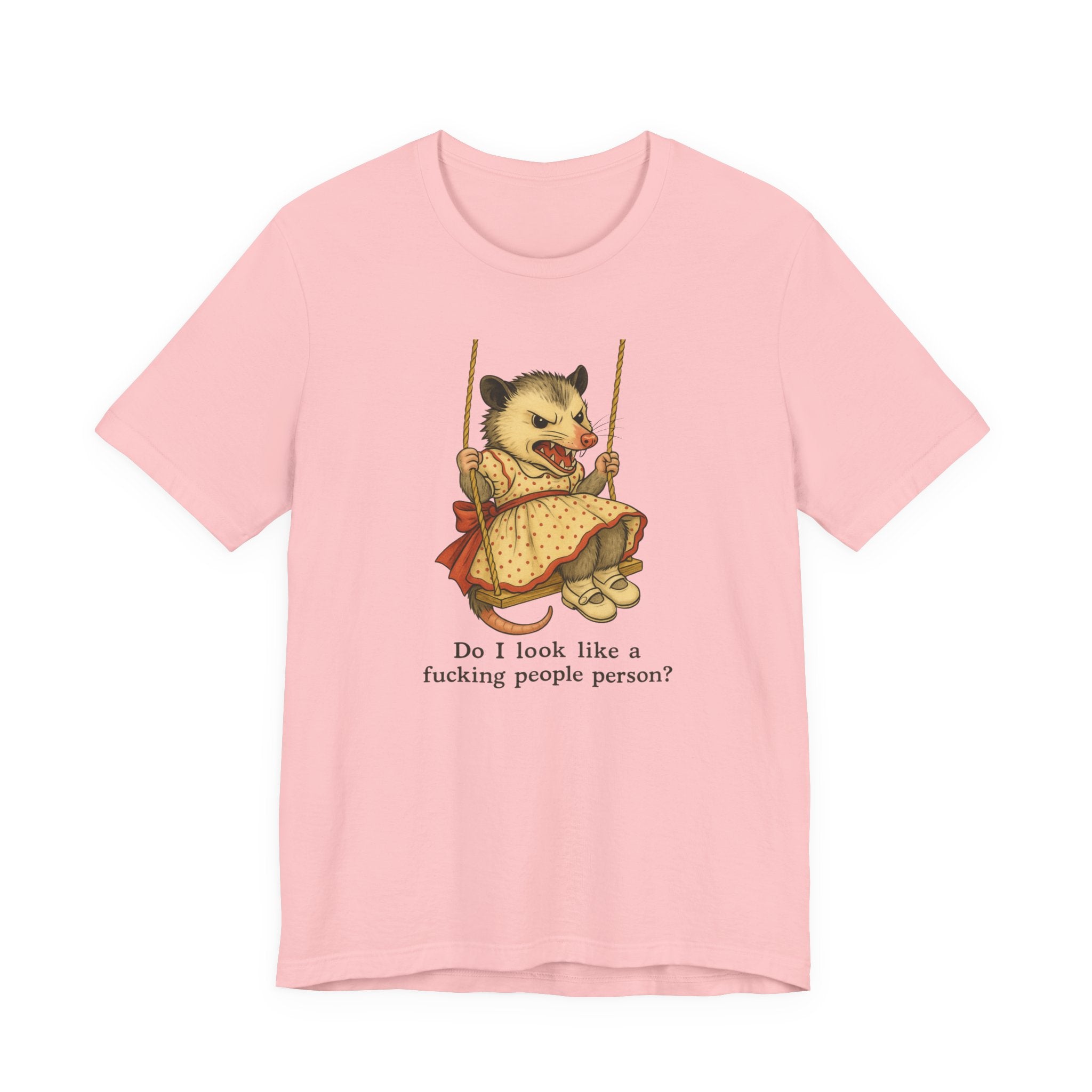 Graphic Tee — Vintage style Possum on Swing with "Do I look like a fucking people person?"