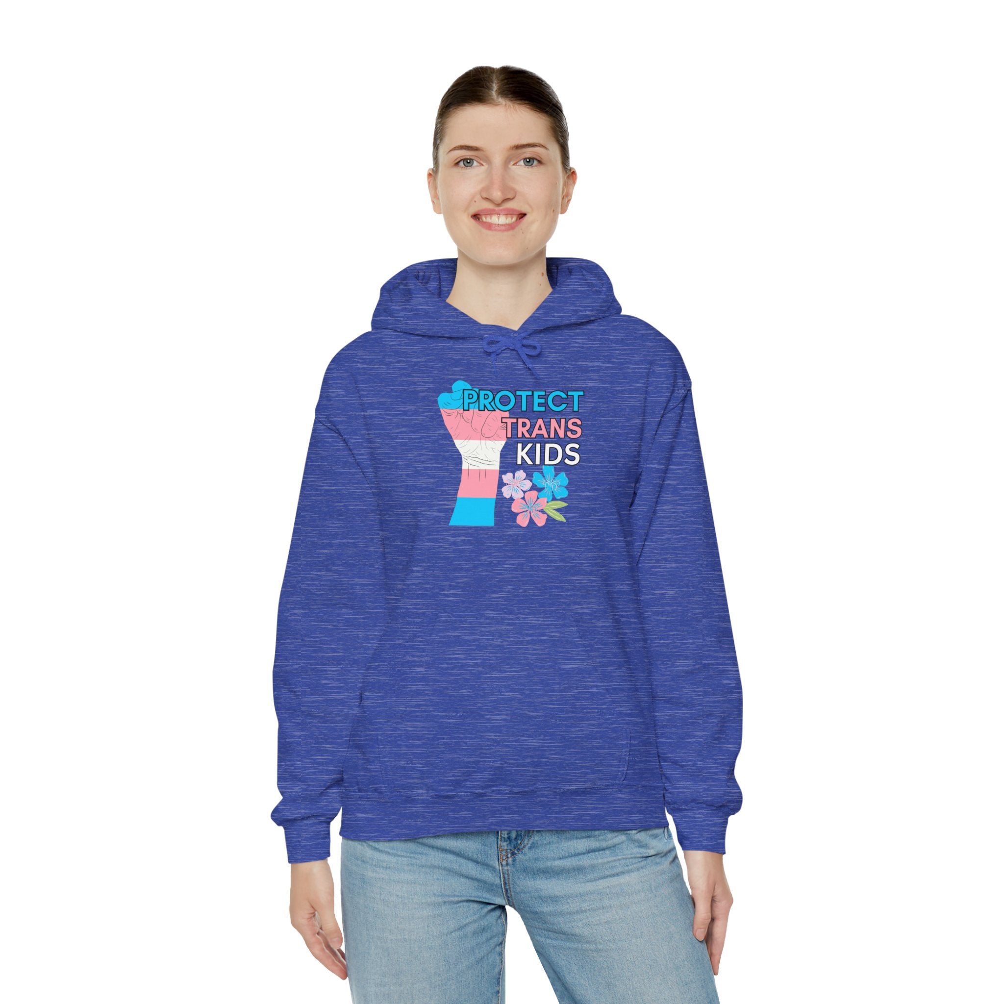 Protect Trans Kids Hoodie on Gildan Hooded Sweatshirt