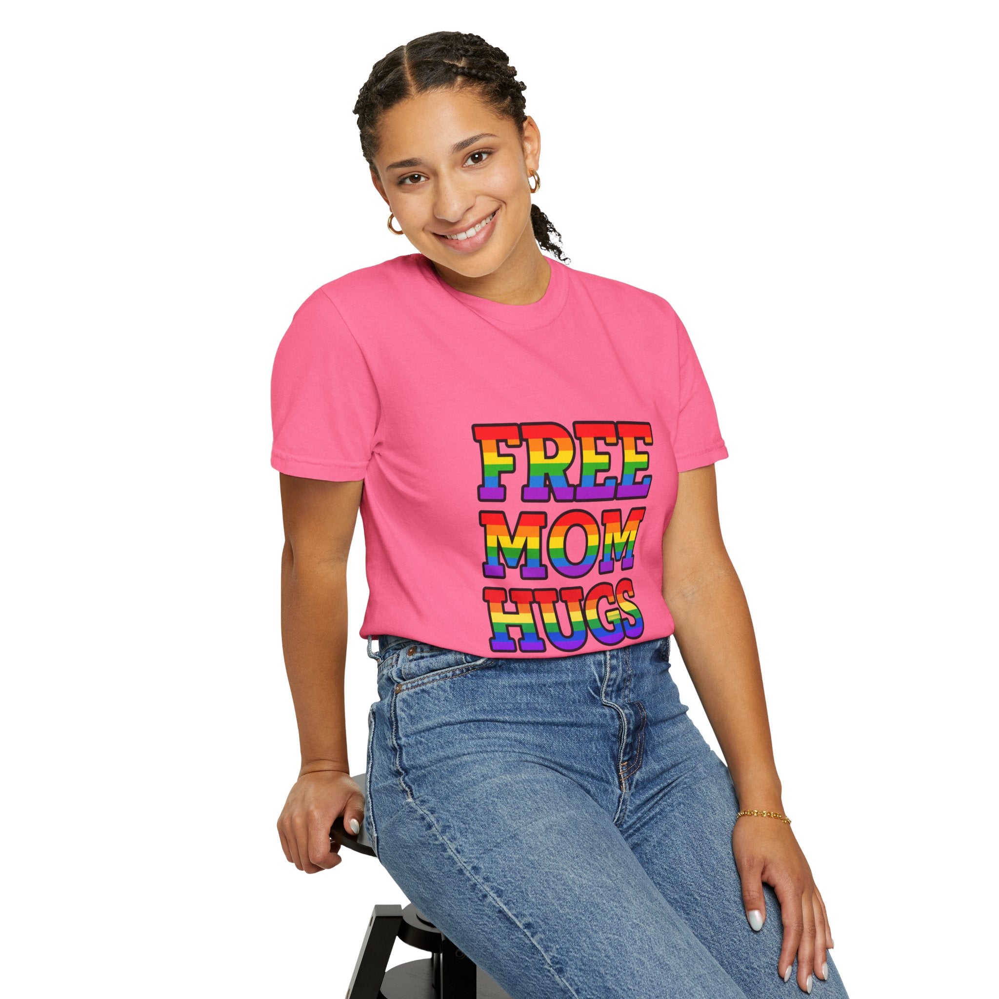 Free Mom Hugs Rainbow Pride Comfort Colors T-Shirt