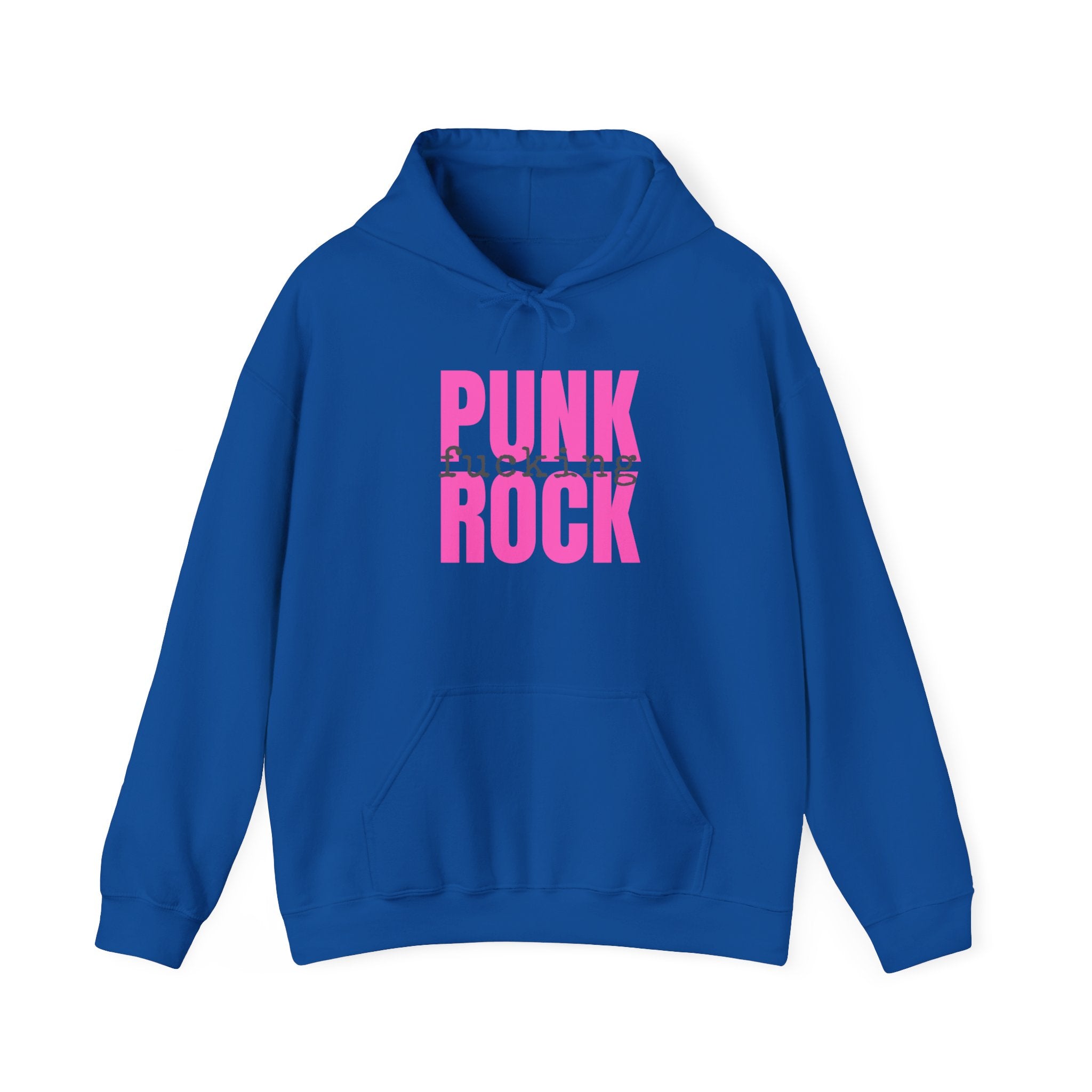 Pink Rock Hoodie — Bold Pink 'PUNK ROCK' Graphic Sweatshirt