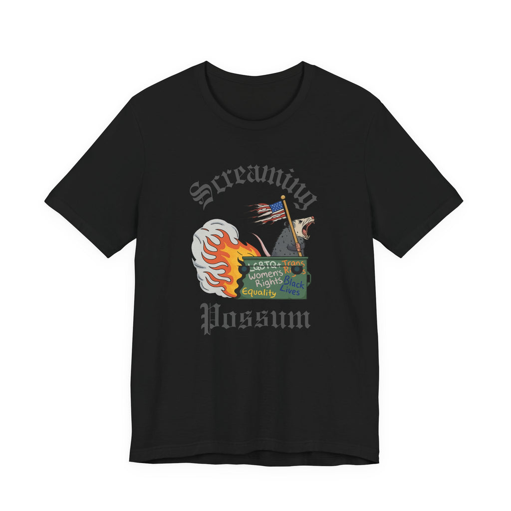 DEI Ride or Die - Screaming Possum Dumpster Fire Ride T-Shirt