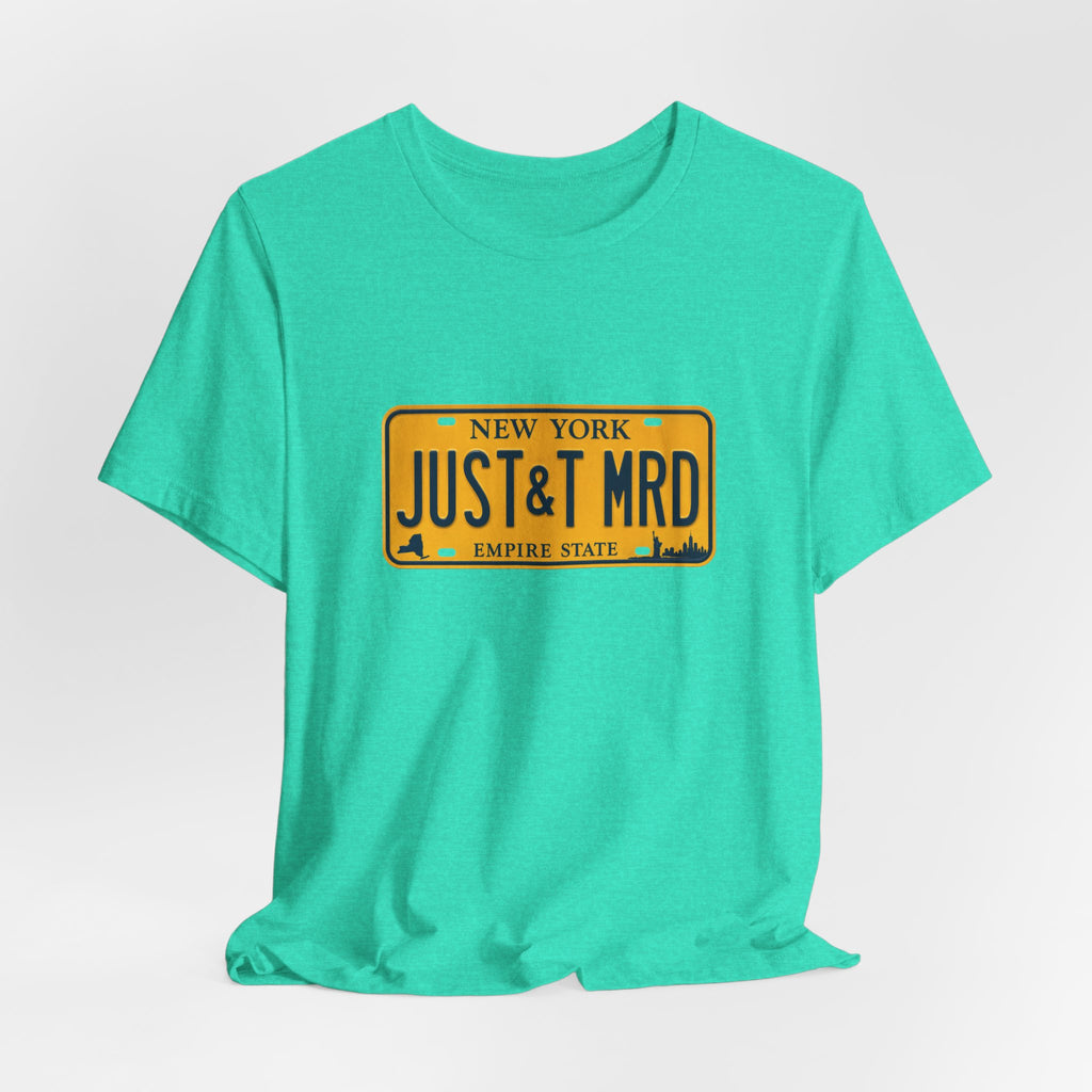 New York 'JUST&T MRD' License Plate T-Shirt — Vintage Empire State Graphic Tee