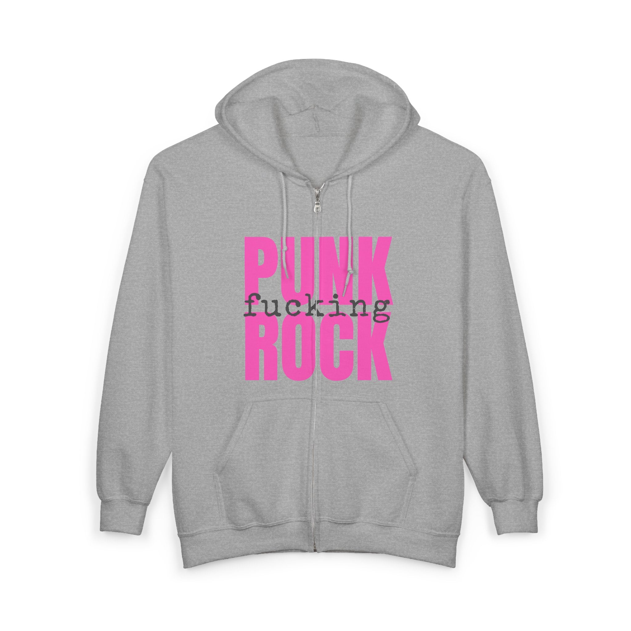 Punk Fucking Rock Gildan Full Zip Hoodie