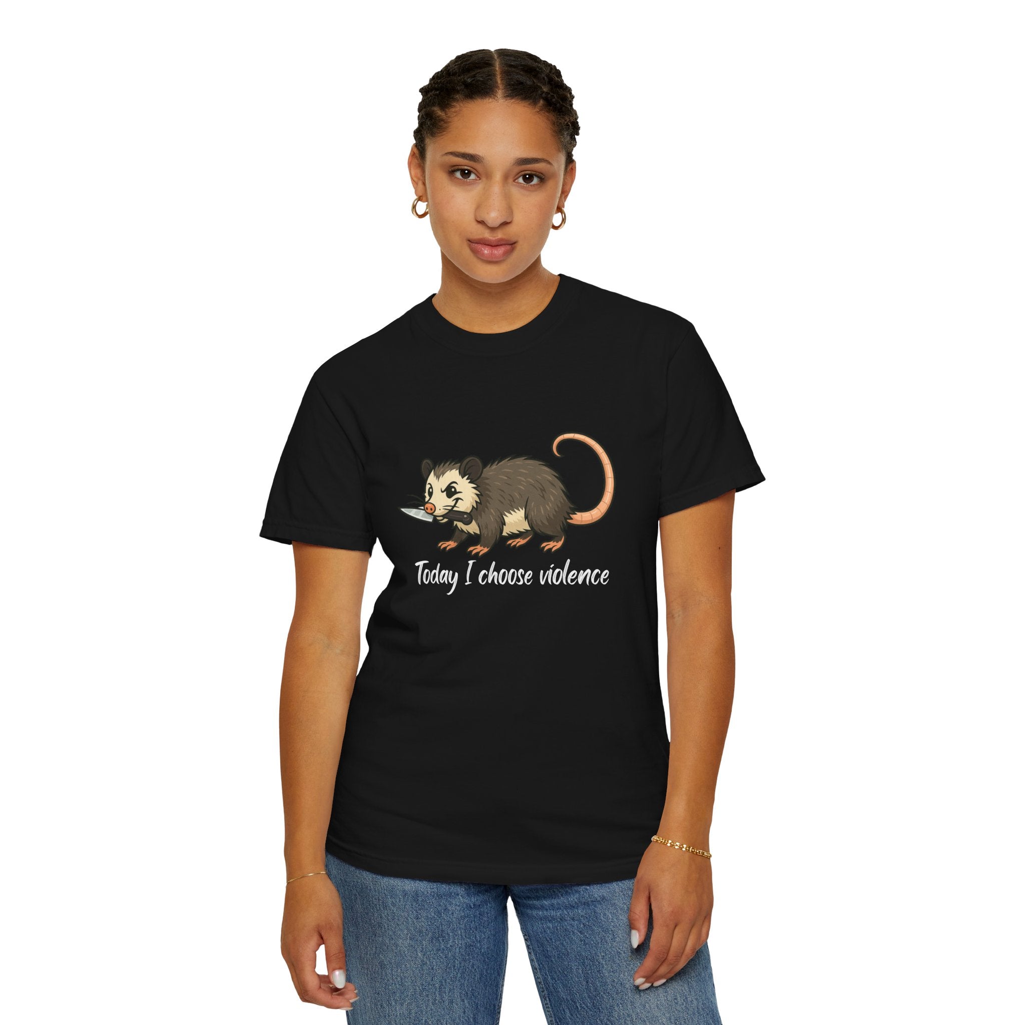 Possum Graphic Tee - "Today I Choose Violence" Funny Wildlife T-Shirt