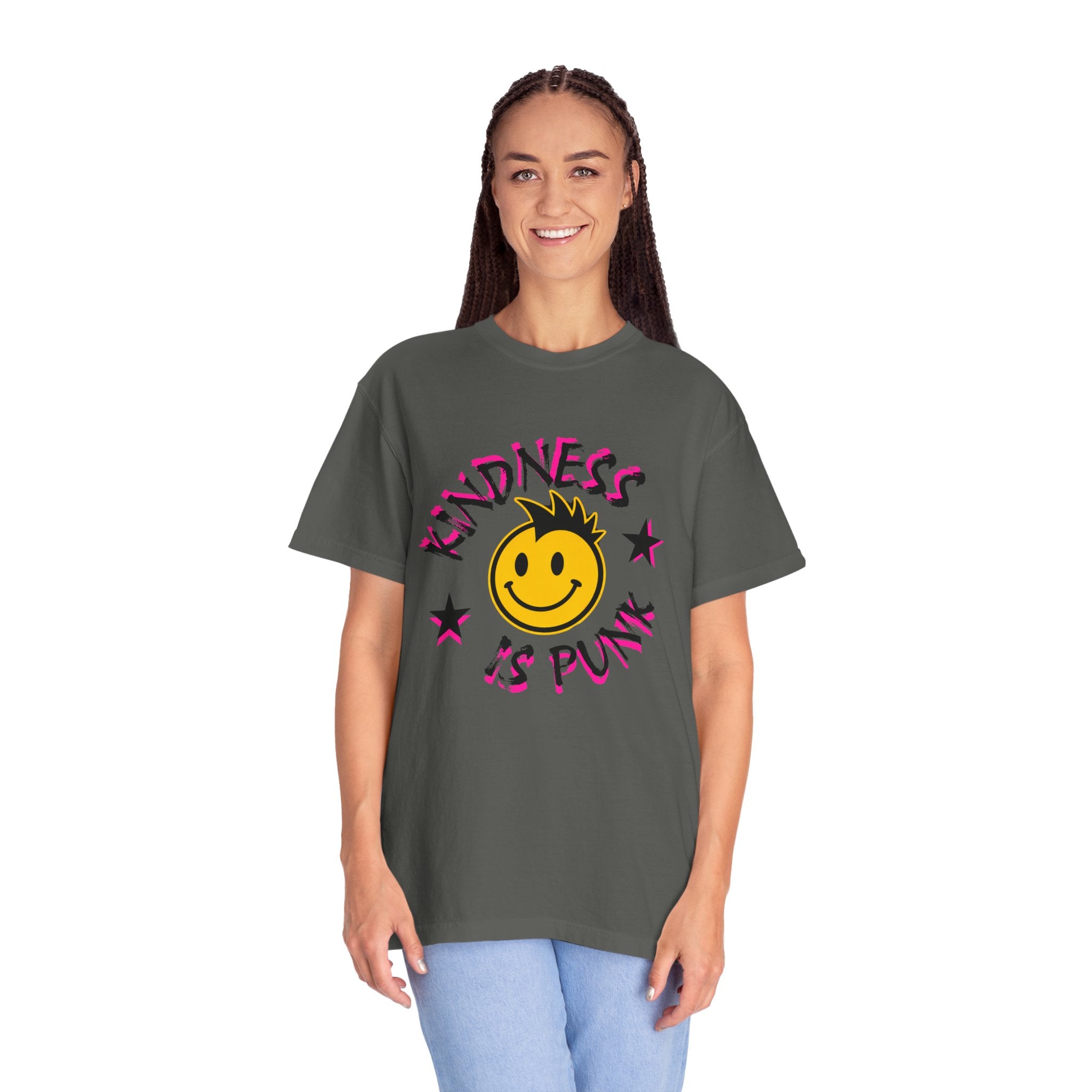 Kindness Is Punk Smiley Comfort Colors T-Shirt