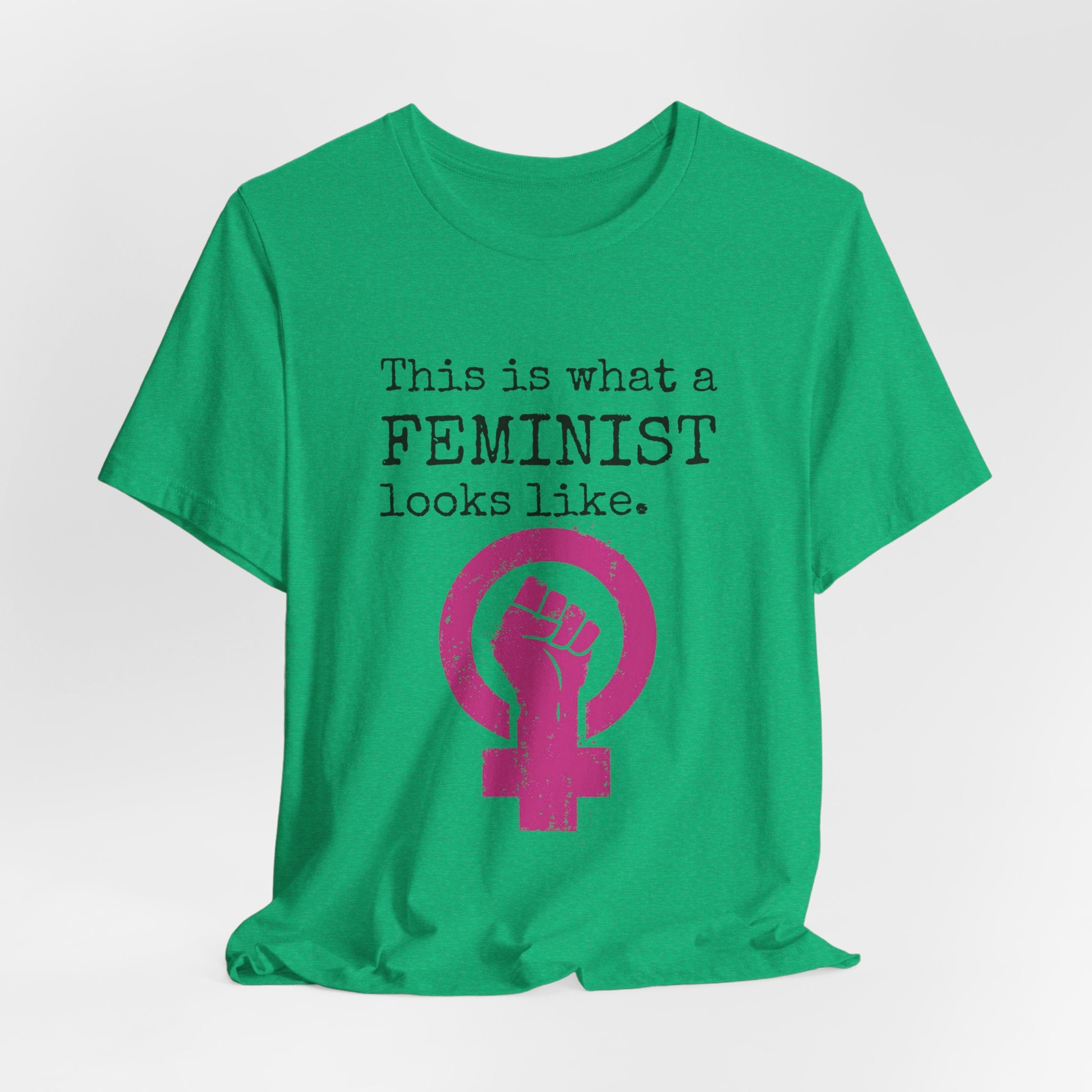 Feminist T‑Shirt — “This Is What a FEMINIST Looks Like” Pink Symbol Tee