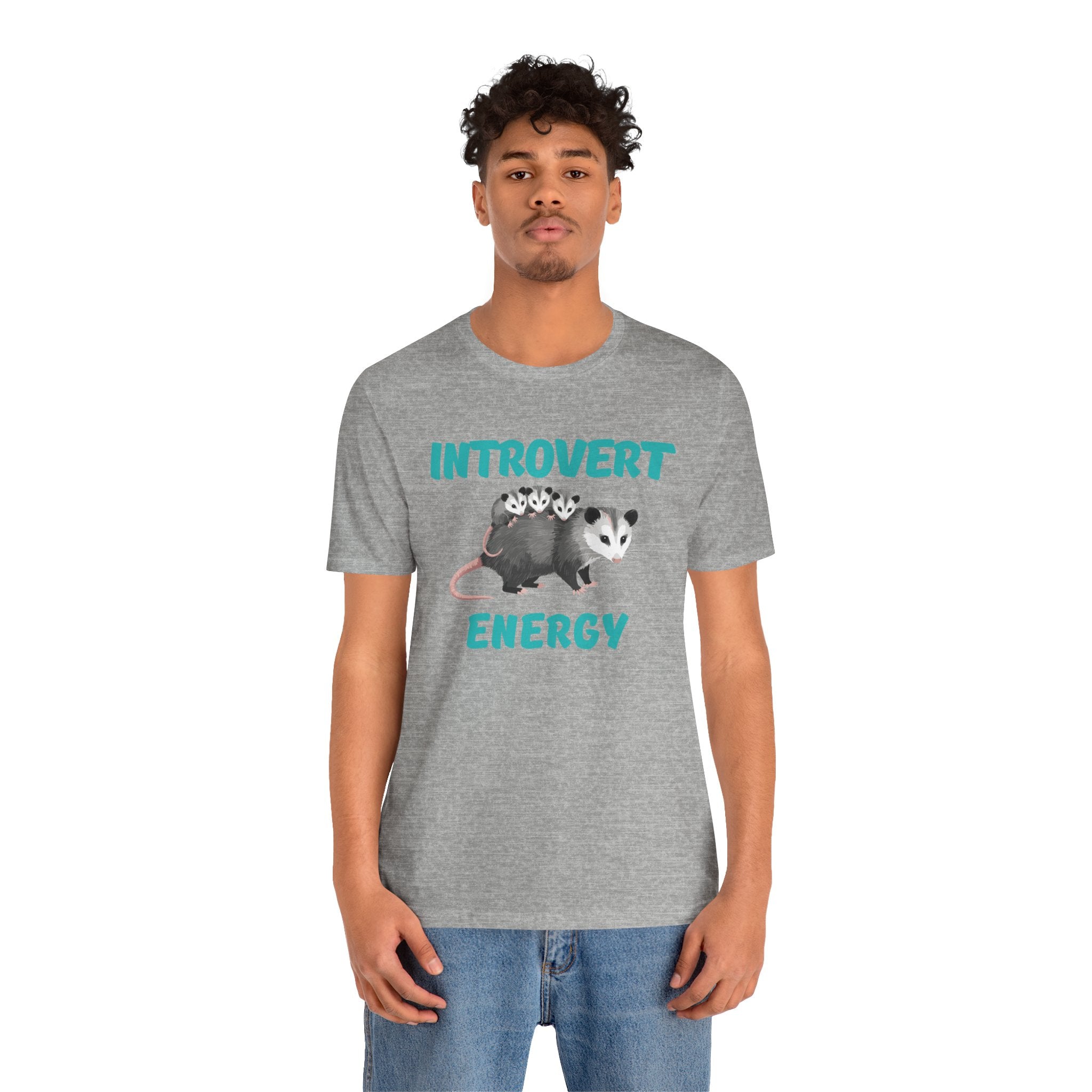 Introvert Energy T-Shirt — Cute Opossum Graphic Tee from Screaming Possum