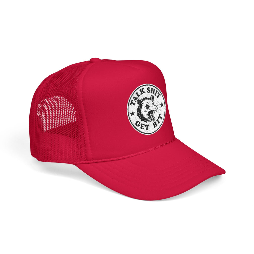 Talk Shit Get Bit Embroidered Patch Trucker Hat