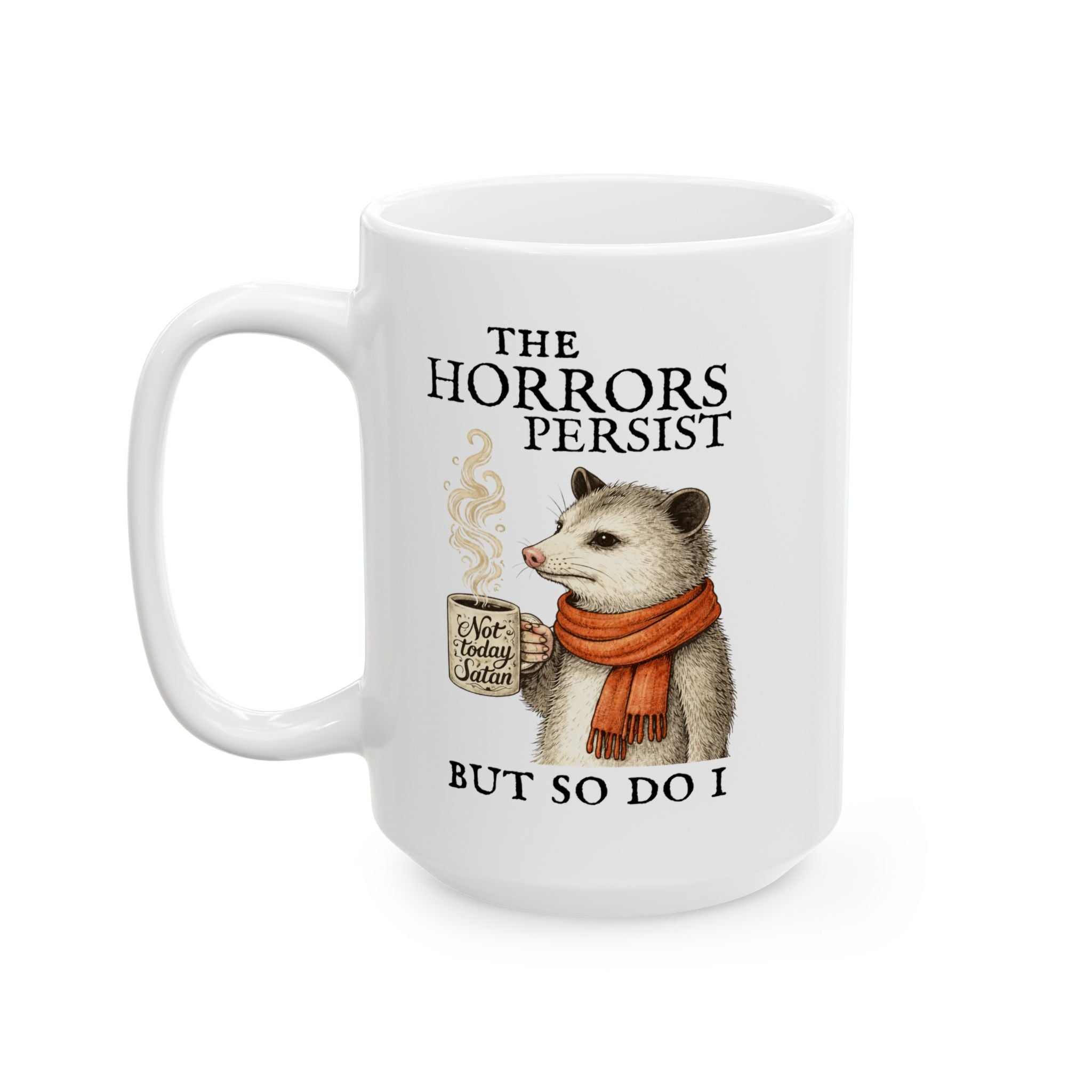 Funny Coffee Mug – "This Is My Horror Movie Watching Mug" Retro Popcorn & Candy Design (11oz, 15oz)