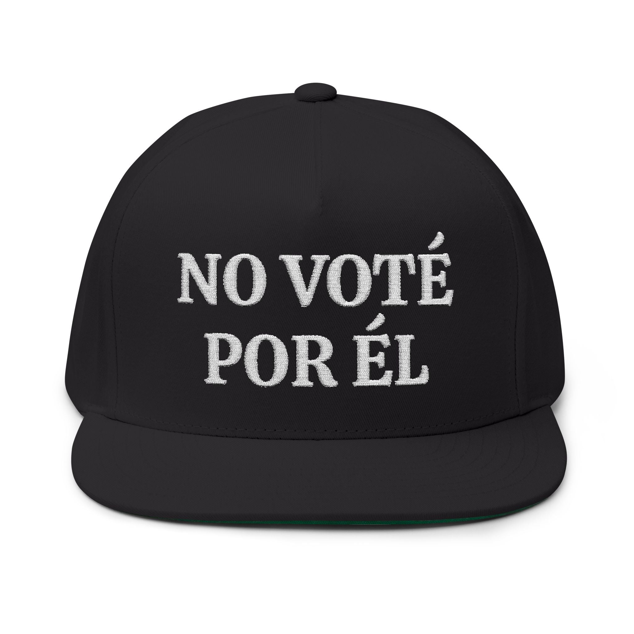 No Vote Por Él Embroidered Flatbill Snapback Hat