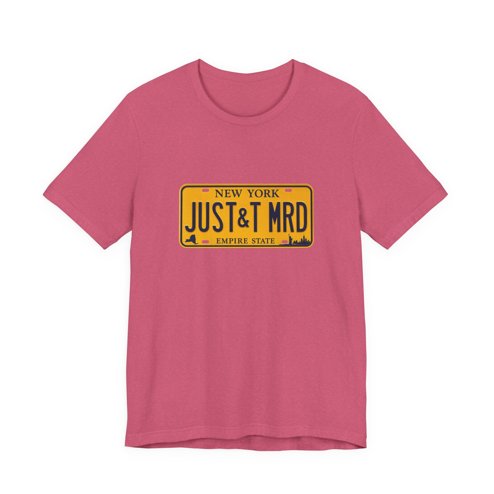 New York 'JUST&T MRD' License Plate T-Shirt — Vintage Empire State Graphic Tee