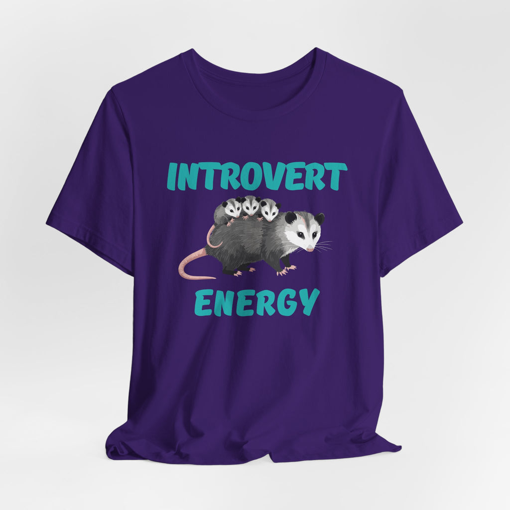 Introvert Energy T-Shirt — Cute Opossum Graphic Tee from Screaming Possum