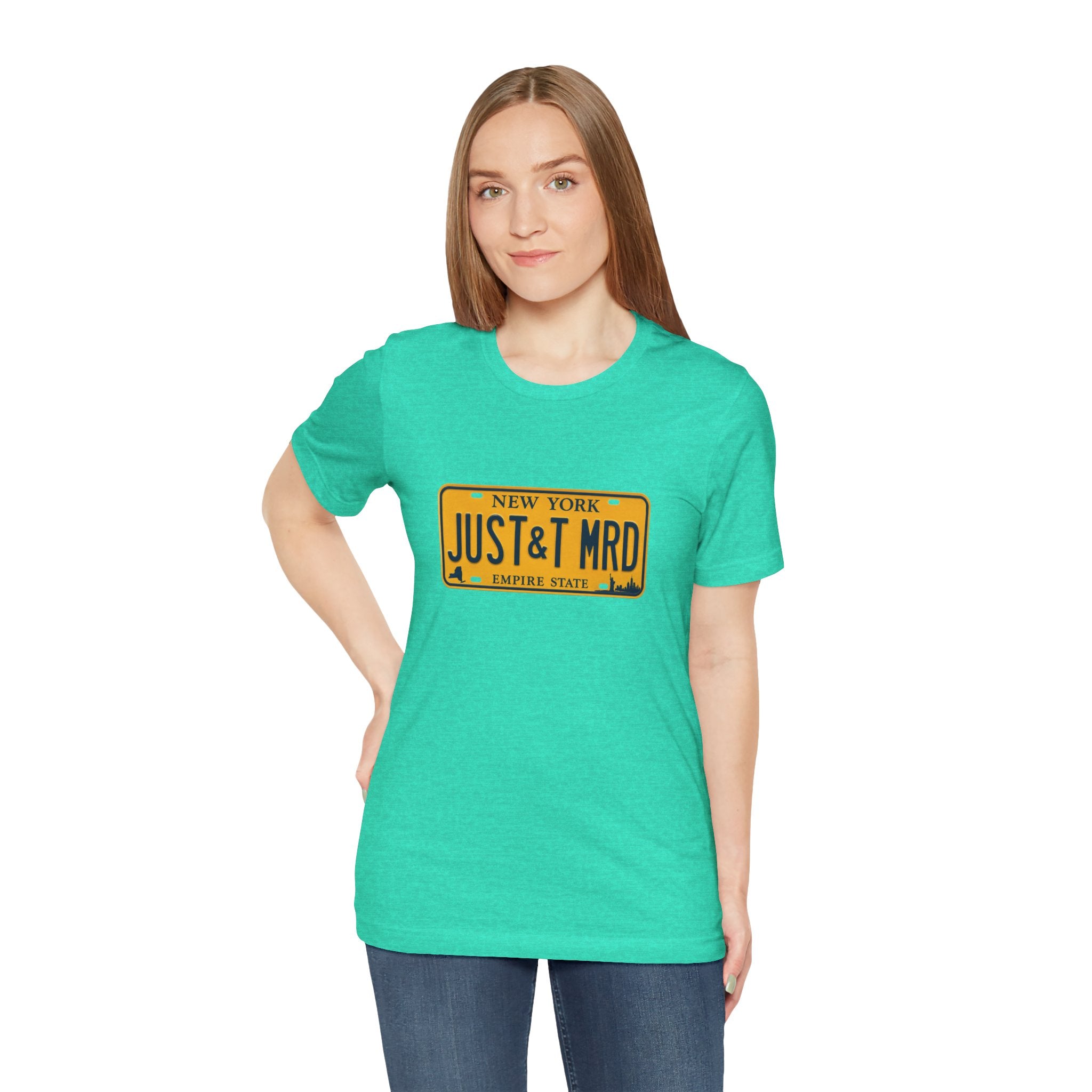 New York 'JUST&T MRD' License Plate T-Shirt — Vintage Empire State Graphic Tee