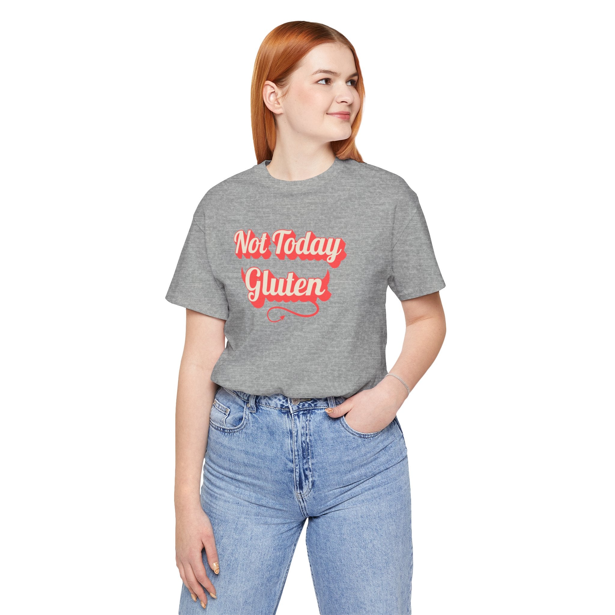 Not Today Gluten T-Shirt — Funny Parody 'Not Today Satan' Tee for Gluten-Free Lovers