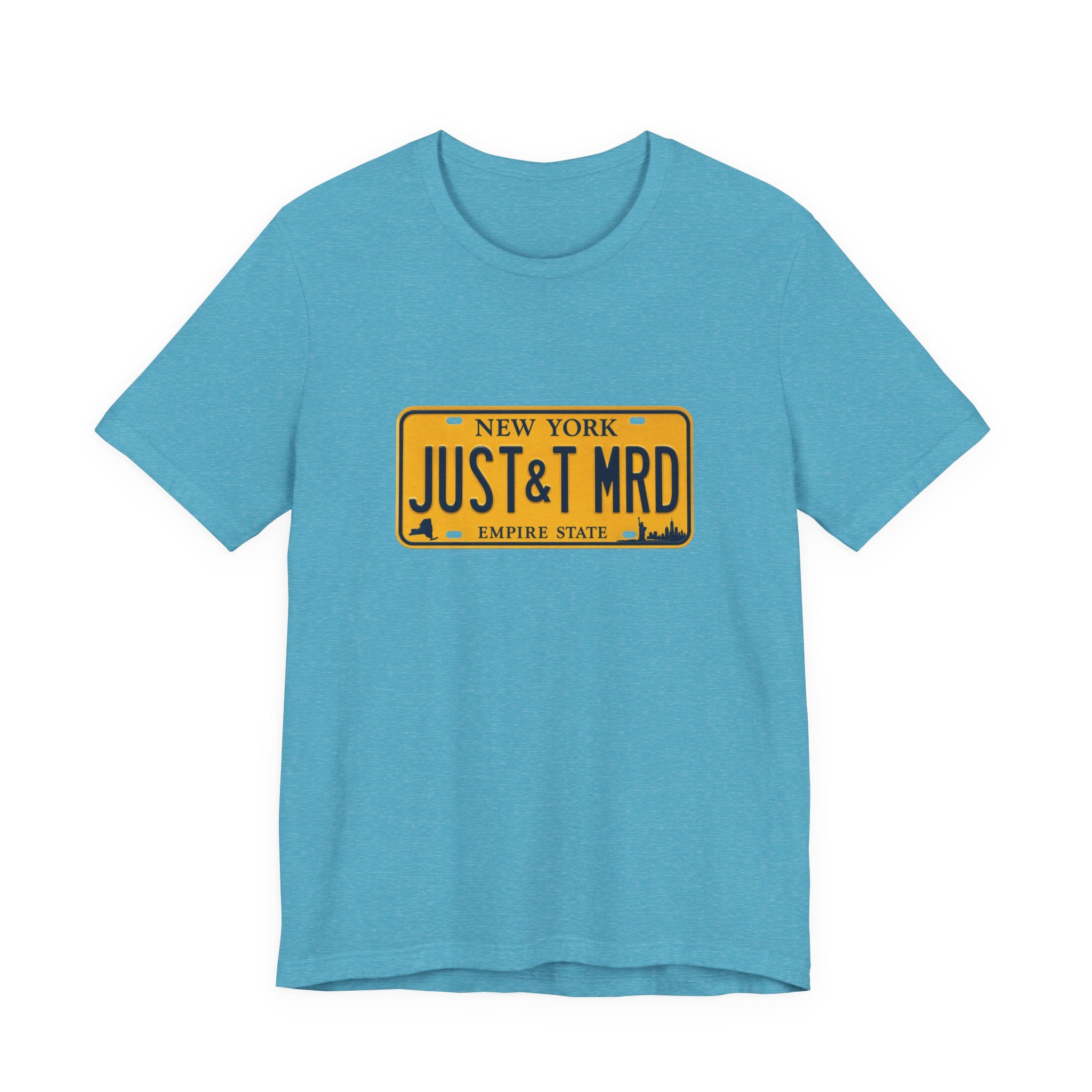 New York 'JUST&T MRD' License Plate T-Shirt — Vintage Empire State Graphic Tee