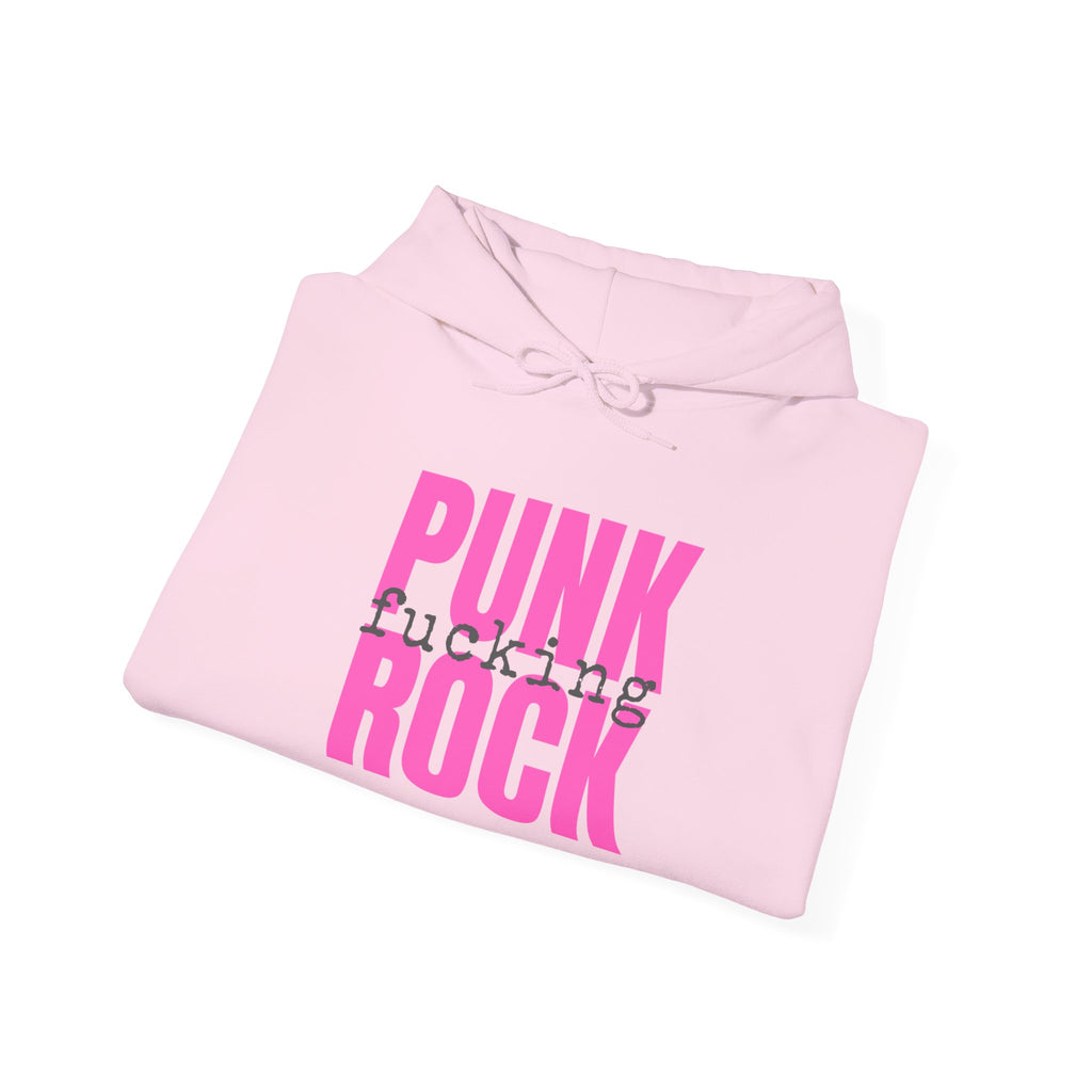 Pink Rock Hoodie — Bold Pink 'PUNK ROCK' Graphic Sweatshirt