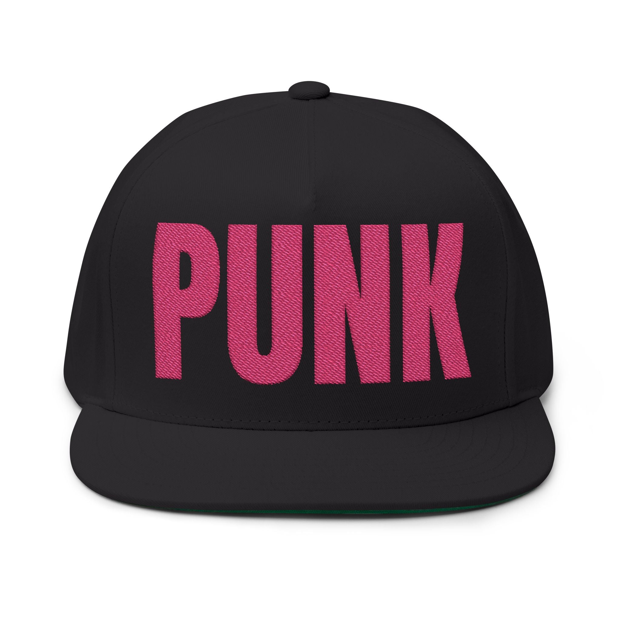 Punk Embroidered Flat Bill Cap