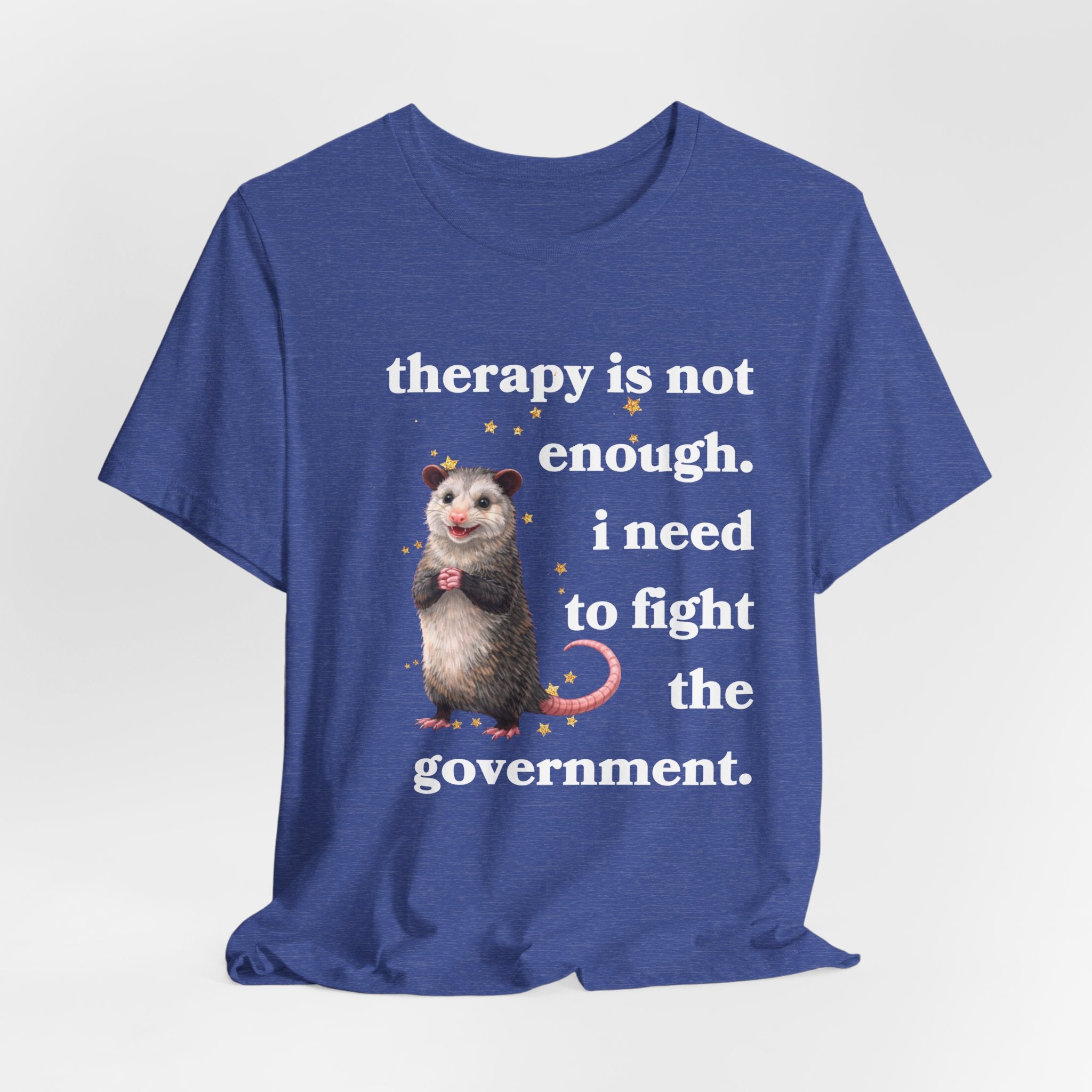 therapy is not enough. i need to fight the government Bella + Canvas T-shirt
