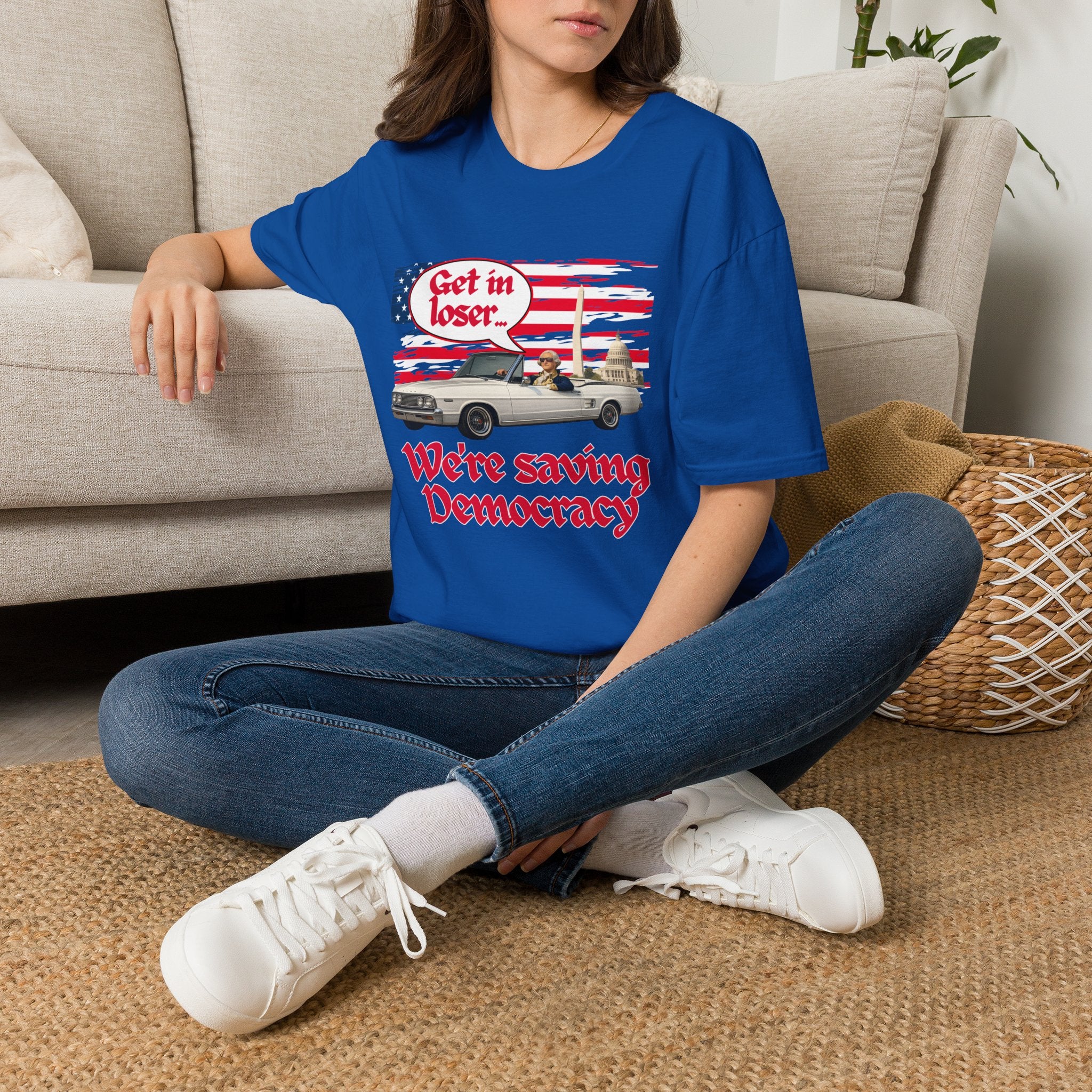Get In Loser, We're Saving Democracy Unisex Softstyle T-Shirt