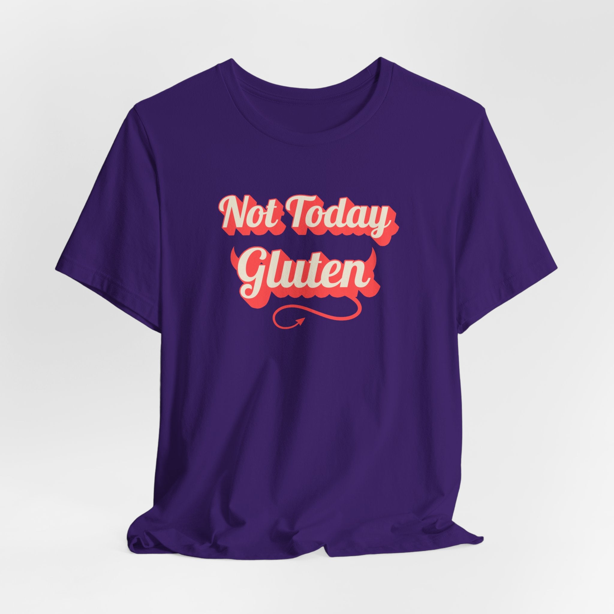 Not Today Gluten T-Shirt — Funny Parody 'Not Today Satan' Tee for Gluten-Free Lovers