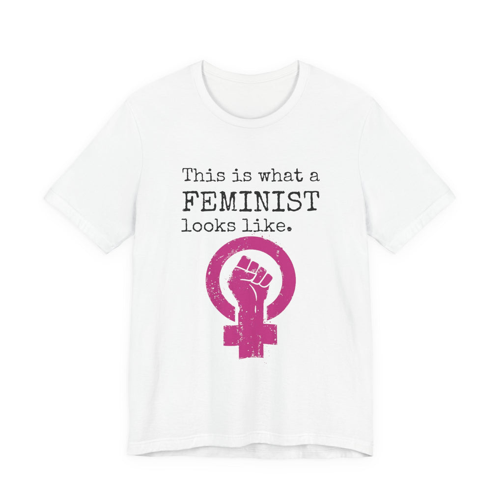 Feminist T‑Shirt — “This Is What a FEMINIST Looks Like” Pink Symbol Tee